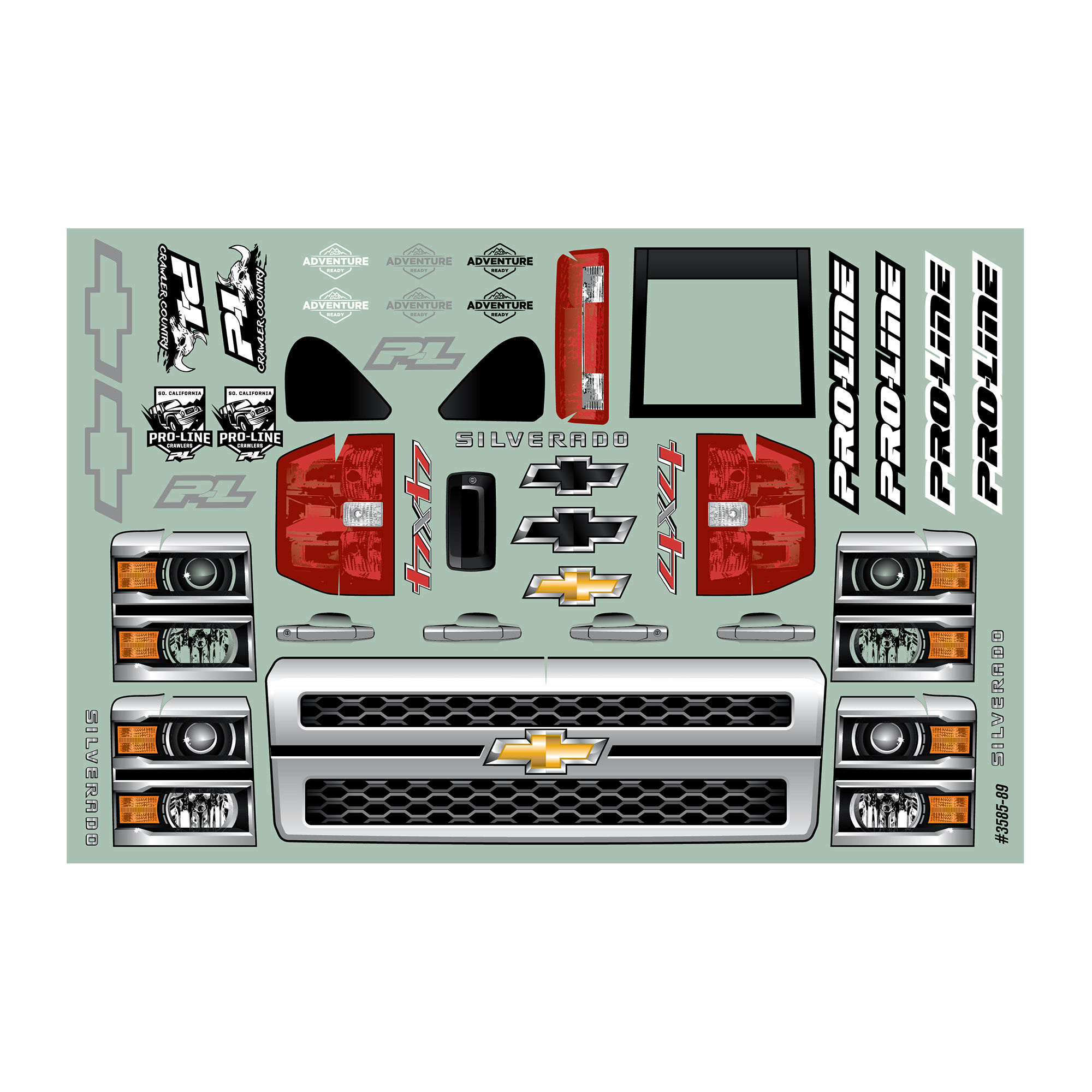 1/10 2015 Chevy Silverado Pre-Runner Clear Body 12.3" WB Cra-10