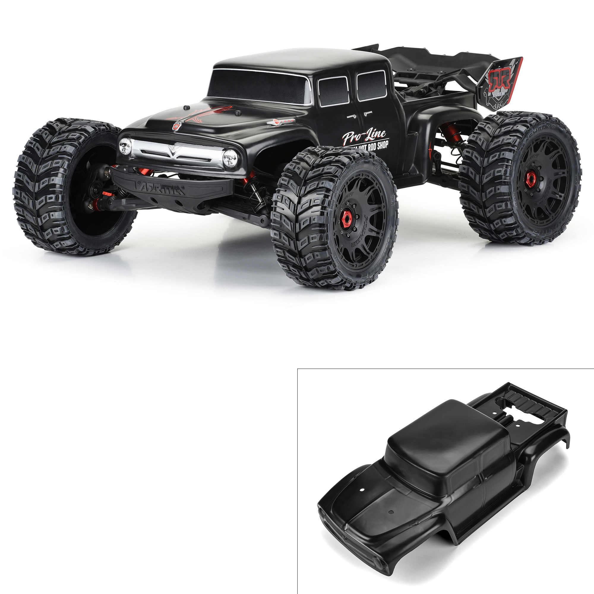 1/5 Pre-Cut Ford F-100 Bash Armor Black Body: Kraton 8S