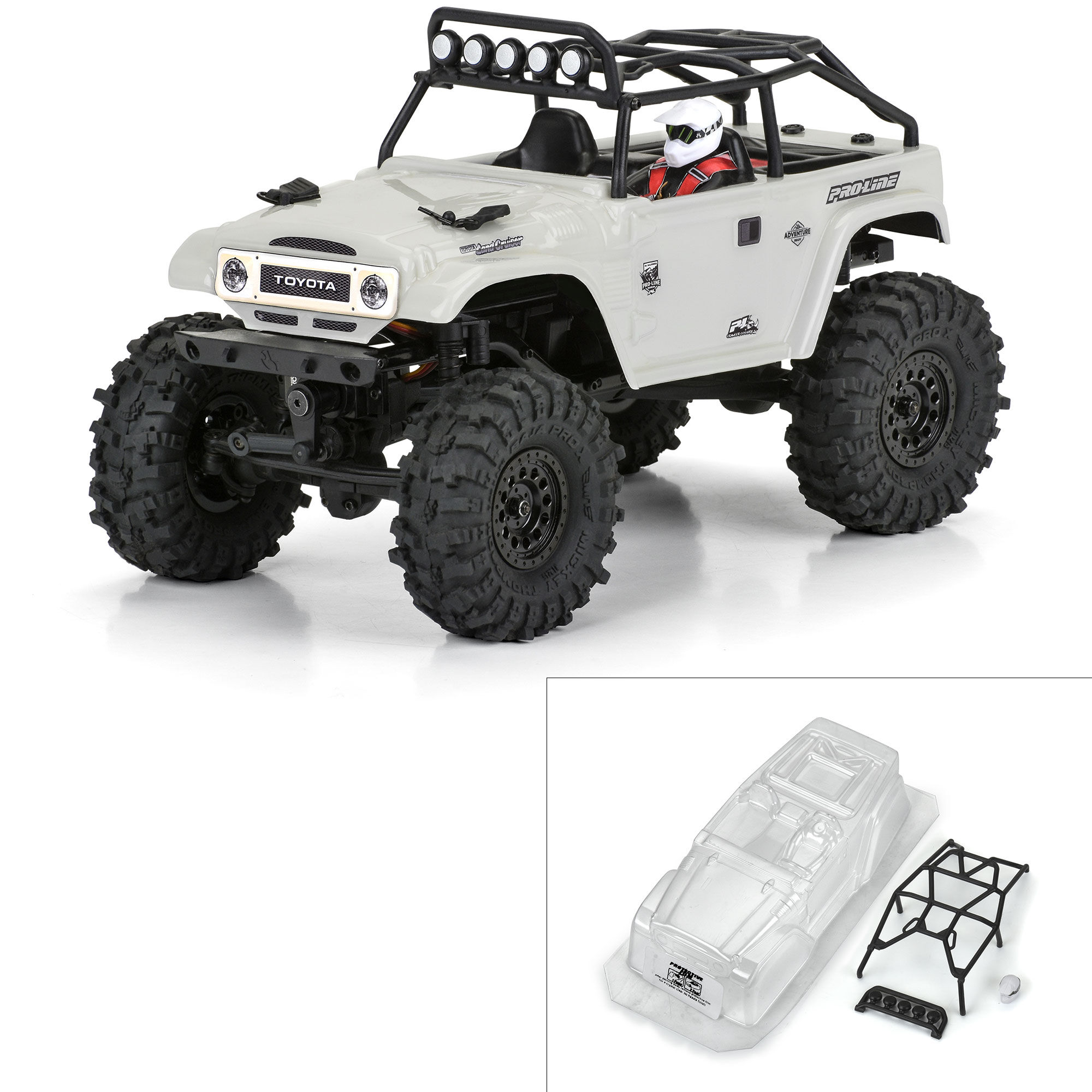 1/24 1979 Toyota Land Cruiser FJ40 Clear Body with Trail Cag