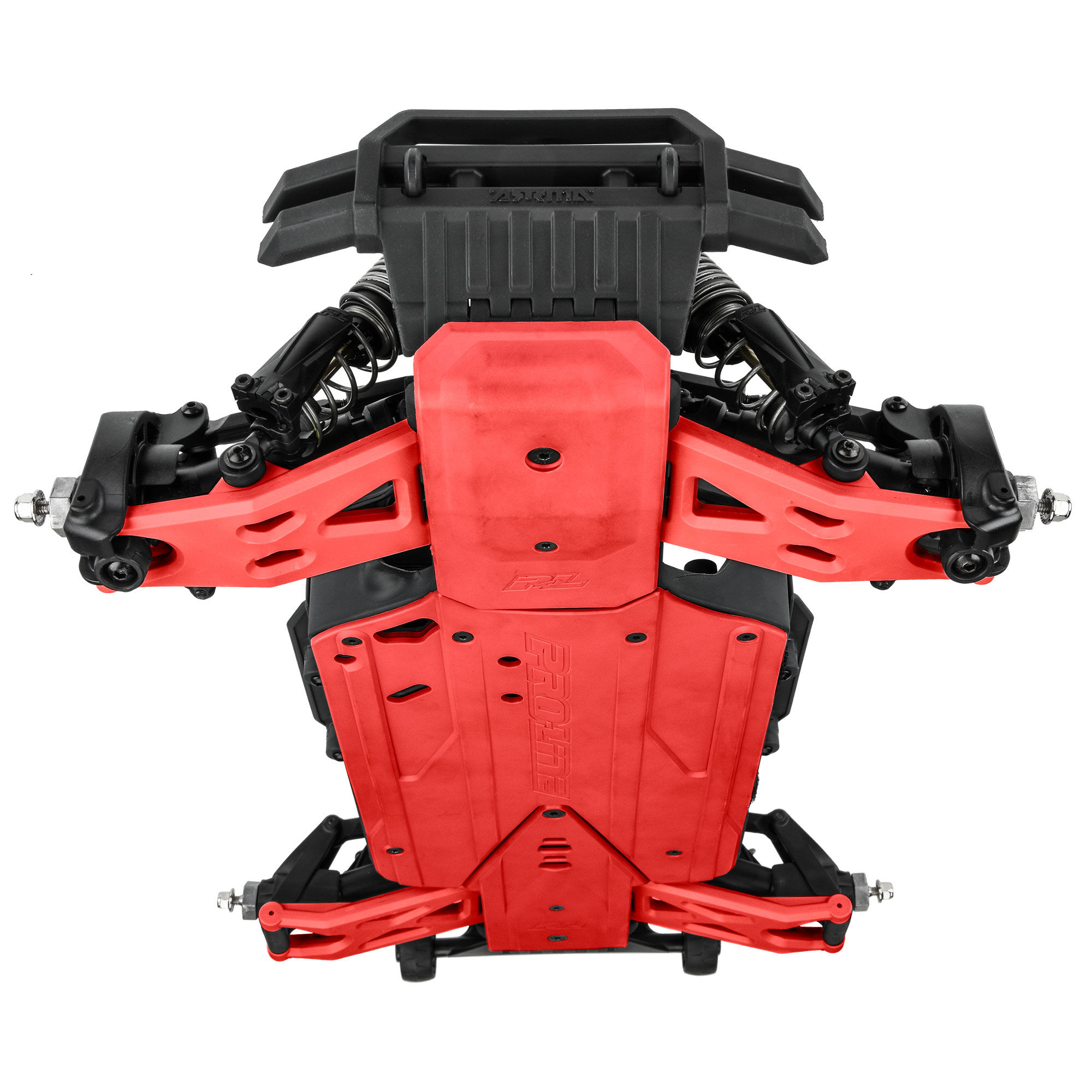 Bash Armor Front/Rear Skid Plates (Red) for ARRMA 3S-2