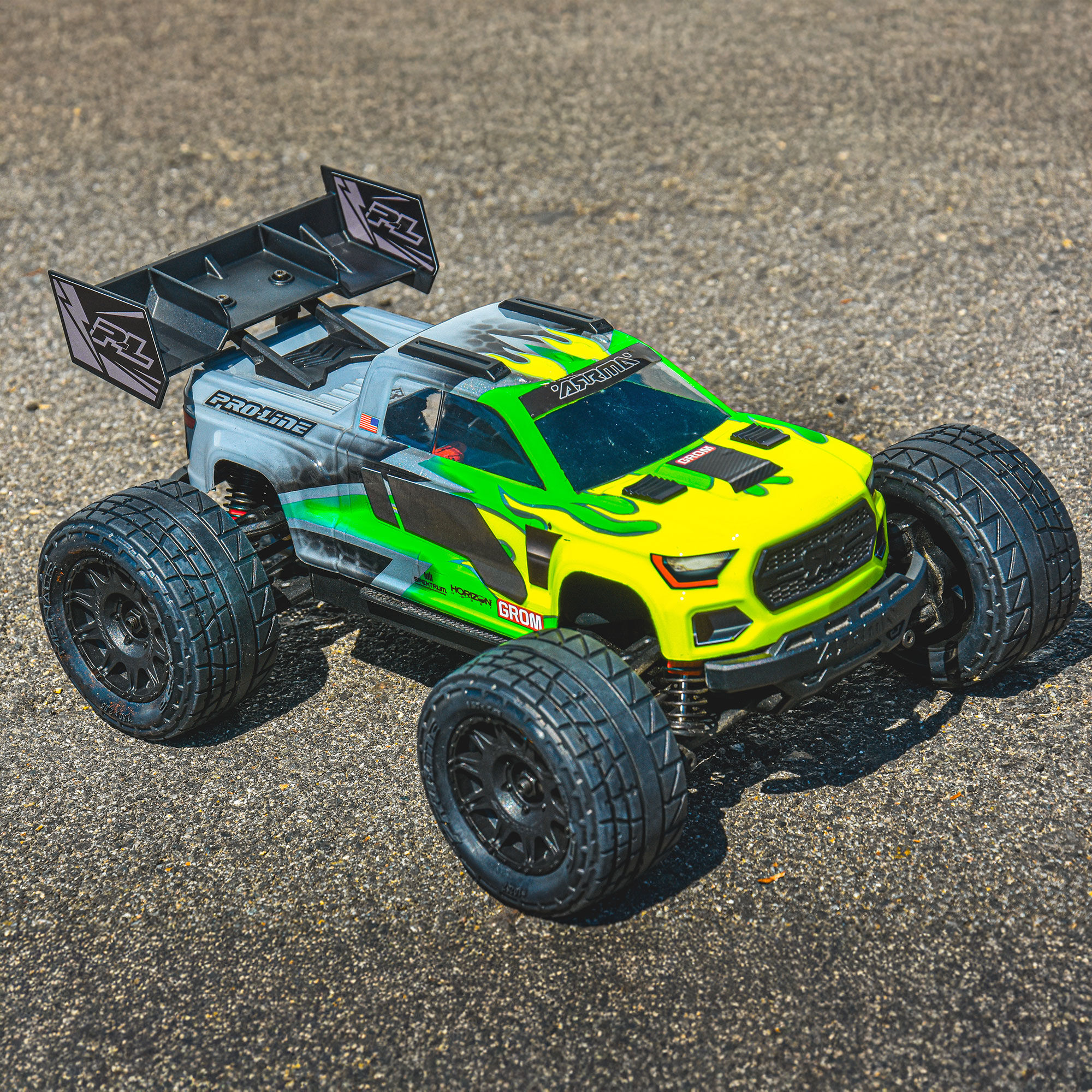 1/18 Sector Wing Set and Roof Skids Black: Granite GROM-7