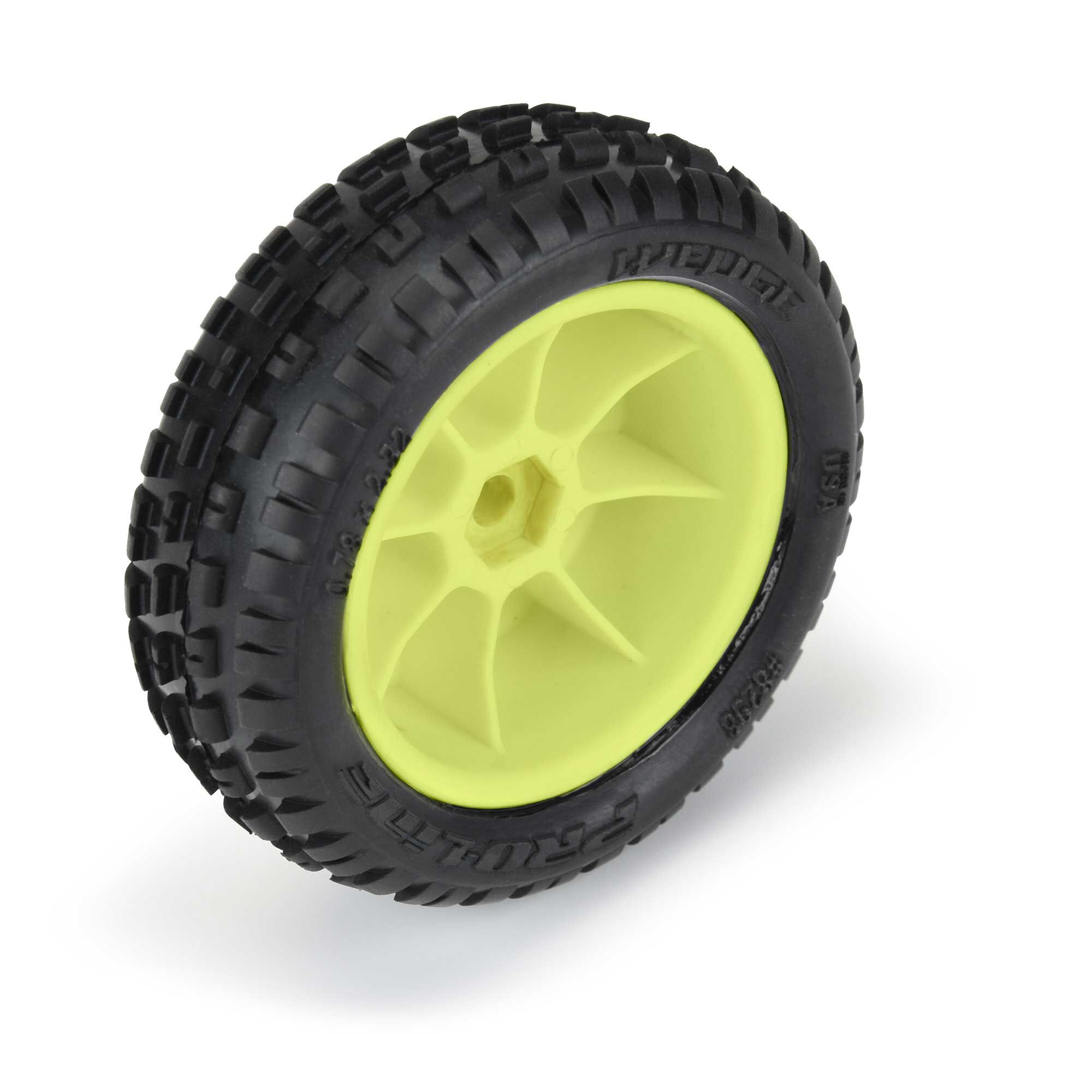 1/18 Wedge Front Carpet Mini-B Tires Mounted 8mm Yellow Whee-4