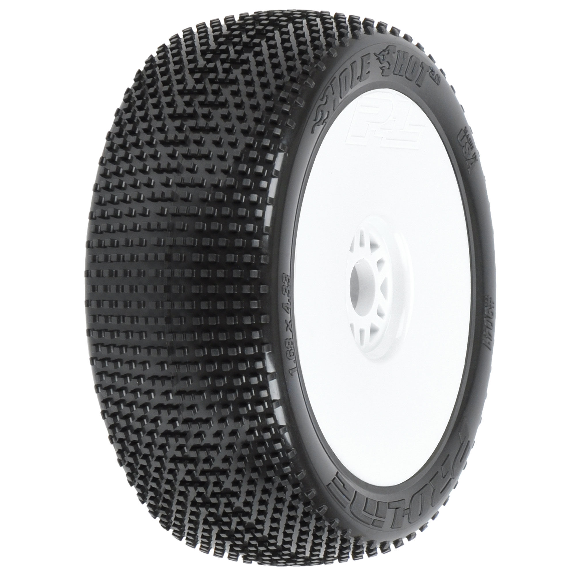 1/8 Hole Shot 2.0 S3 Front/Rear Buggy Tires Mounted 17mm Whi
