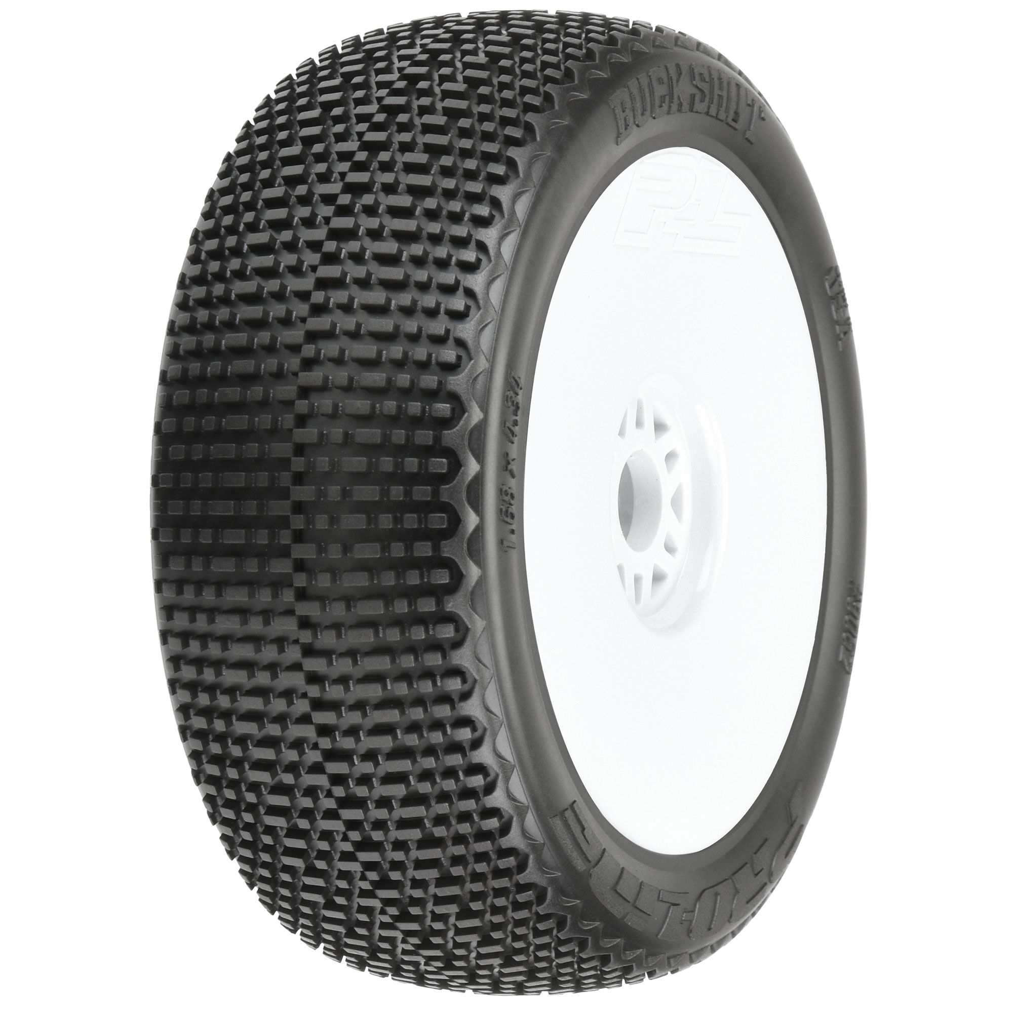 1/8 Buck Shot S3 Front/Rear Buggy Tires Mounted 17mm White (