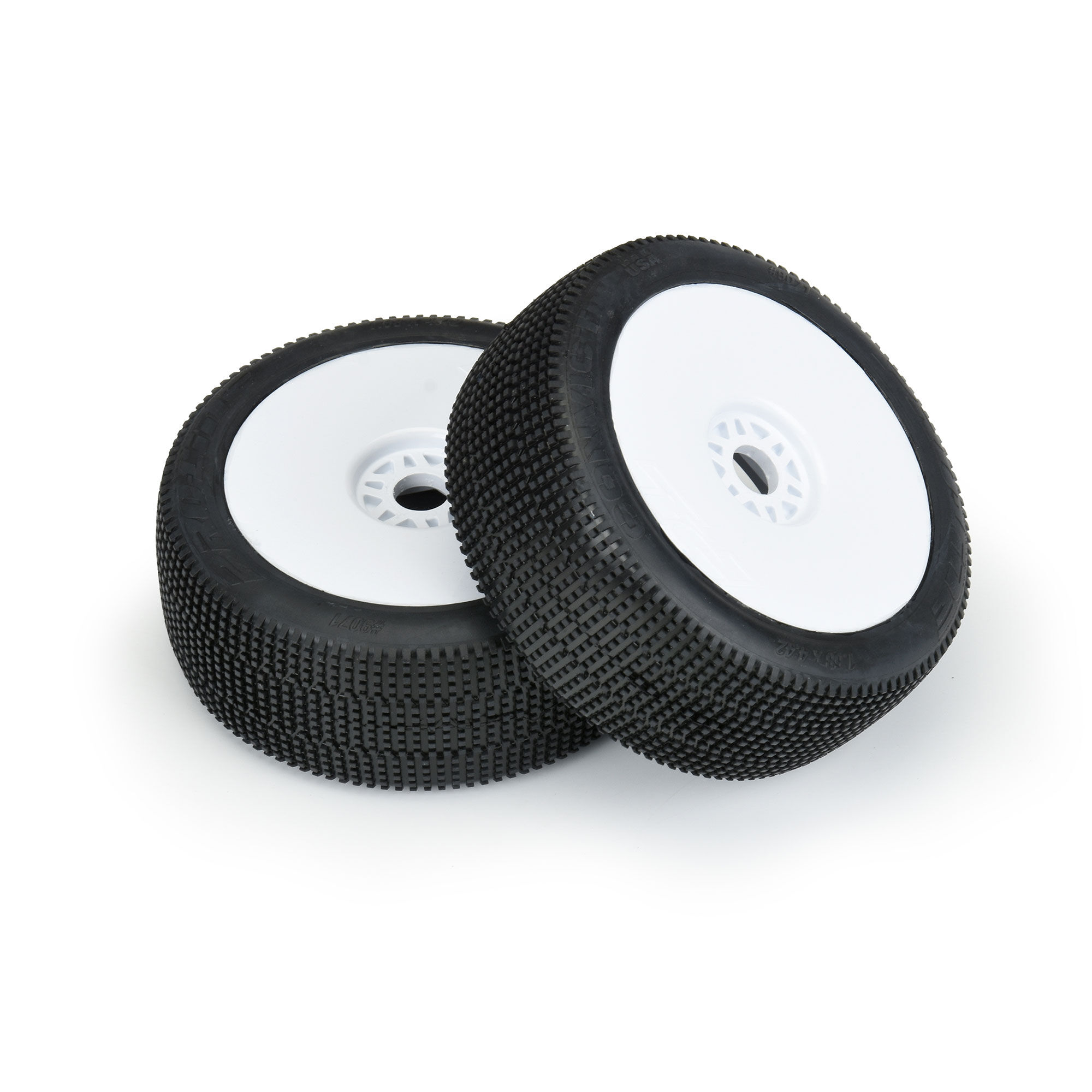 1/8 Convict S3 Front/Rear Buggy Tires Mounted 17mm White Whe-3