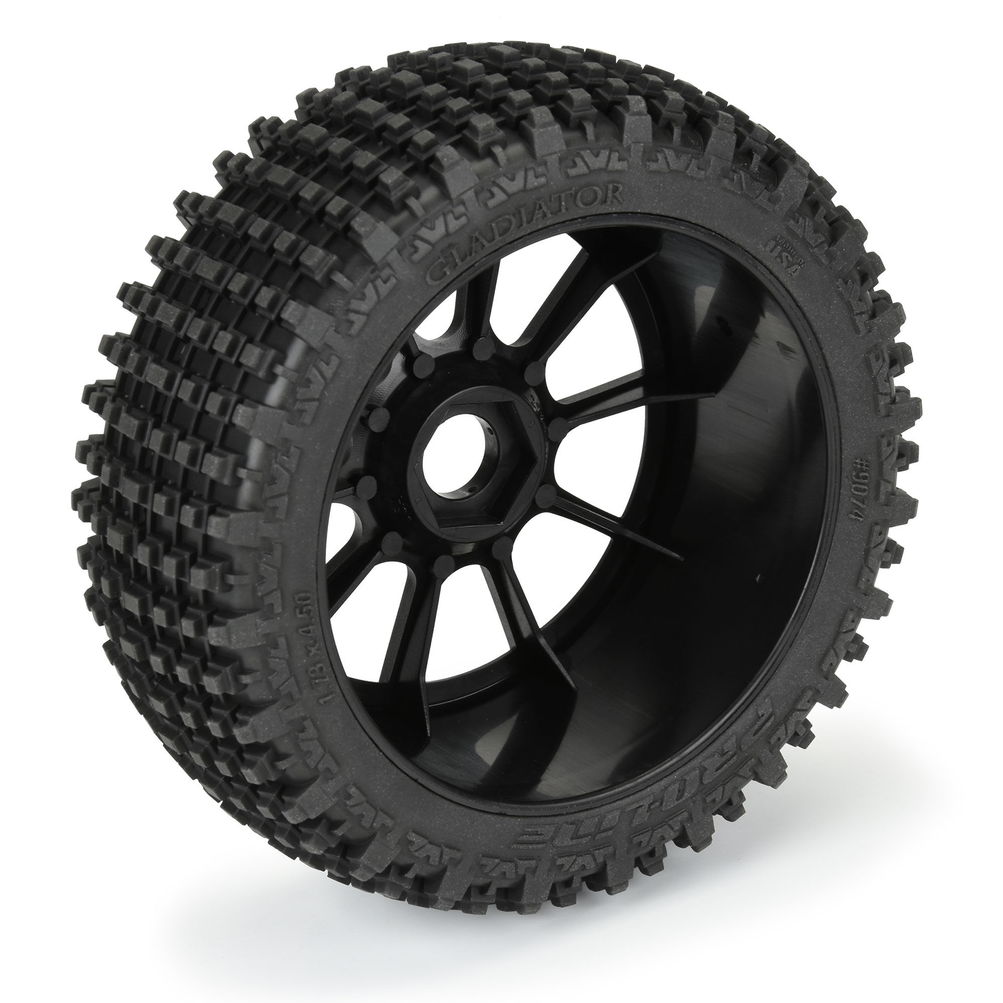 1/8 Gladiator M2 Fr/Rr Buggy Tires Mounted 17mm Black Mach 1-4