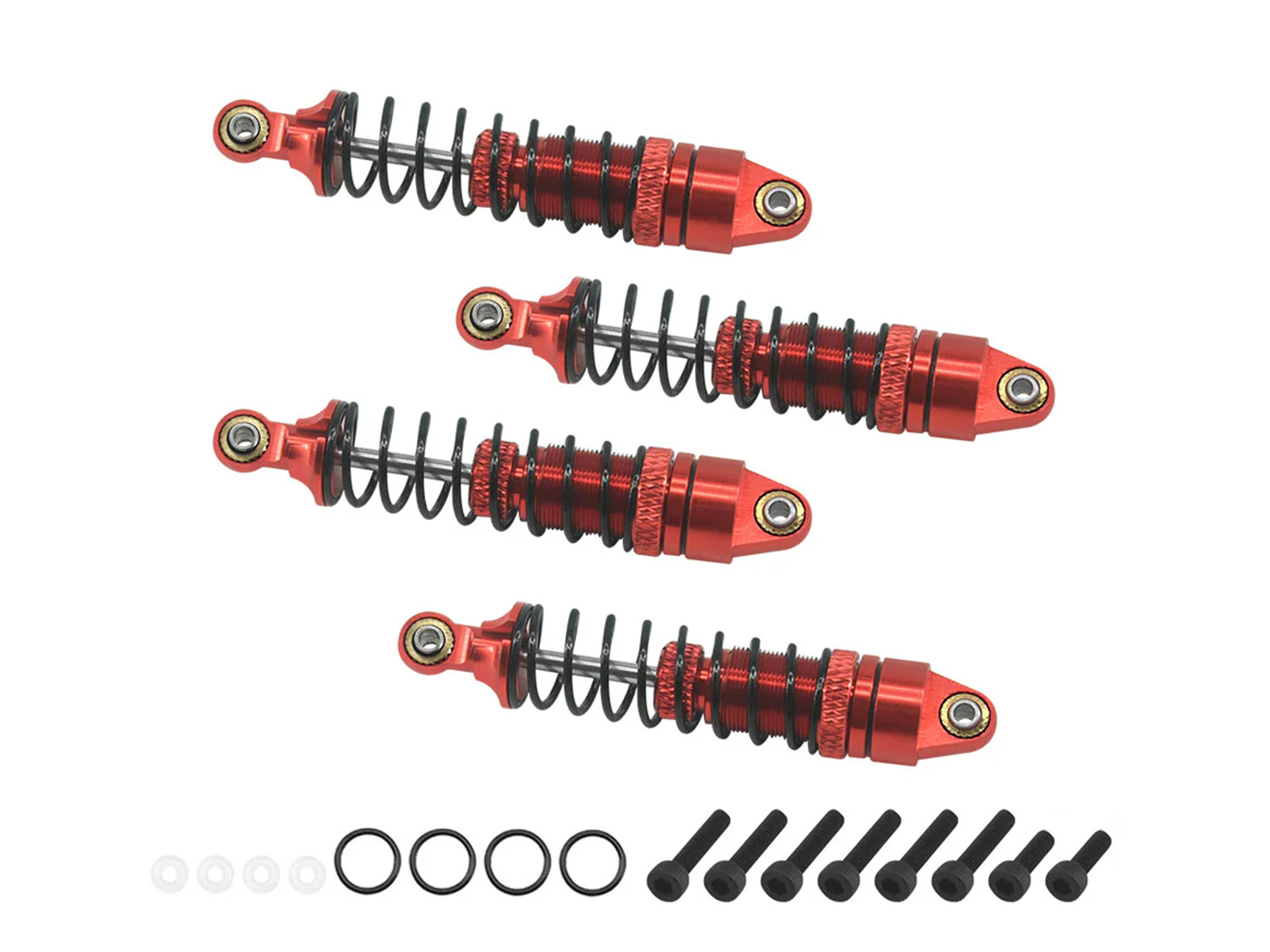 Aluminum Shock Set (Fr&Rr) Red, Grom
