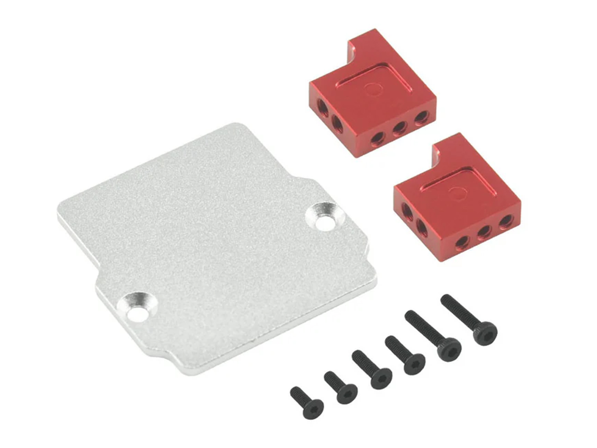 Aluminum Servo / ESC Mount, Red, Grom