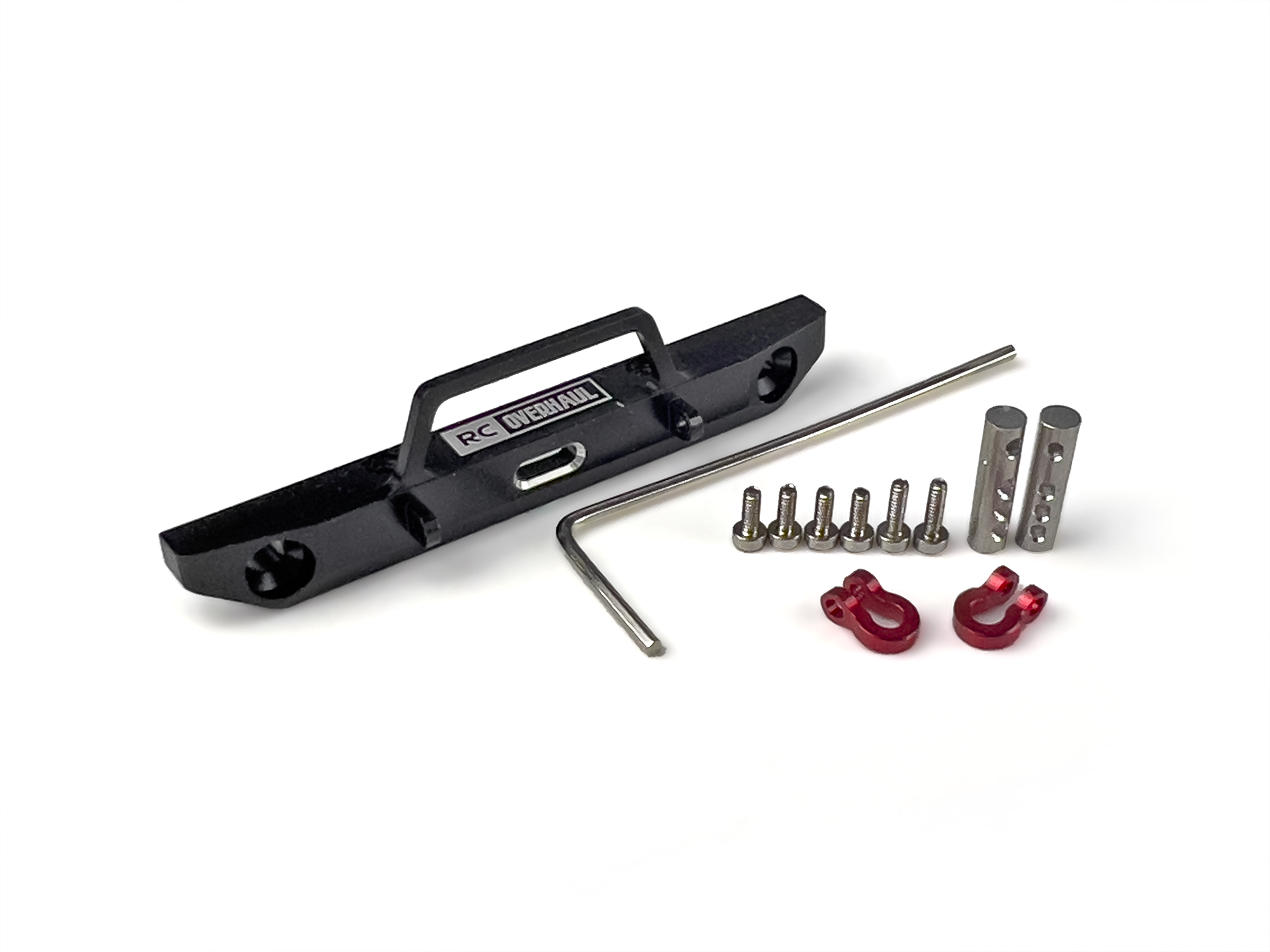 Fr Bumper Set Blk Aluminum SCX24-3