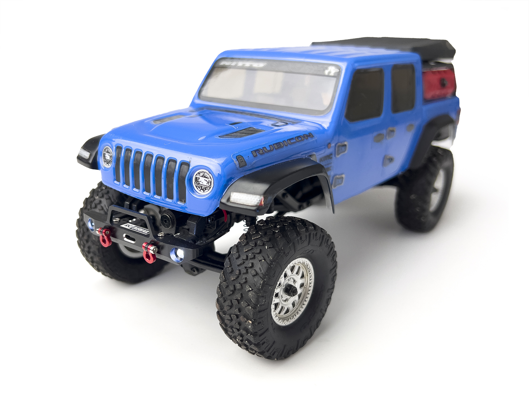 Fr Bumper Set Blk Aluminum SCX24-4