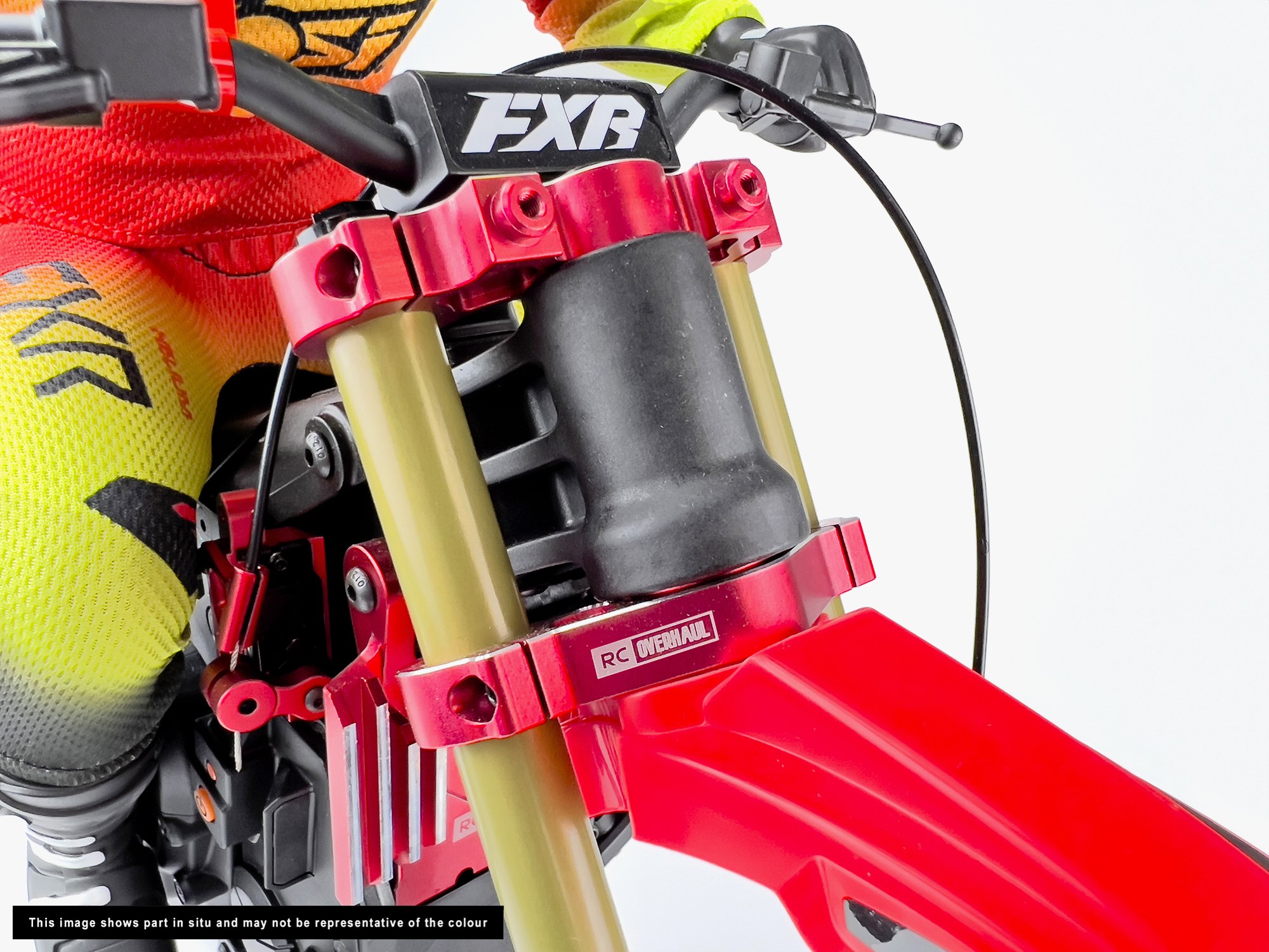 Aluminum Triple Clamp Set, Promoto, Red-5