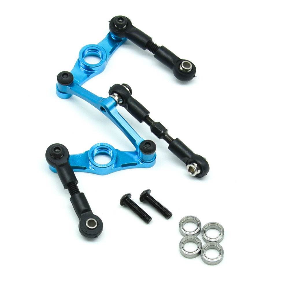 Steering Set w/Adj Track Rods Blue Aluminum TT01