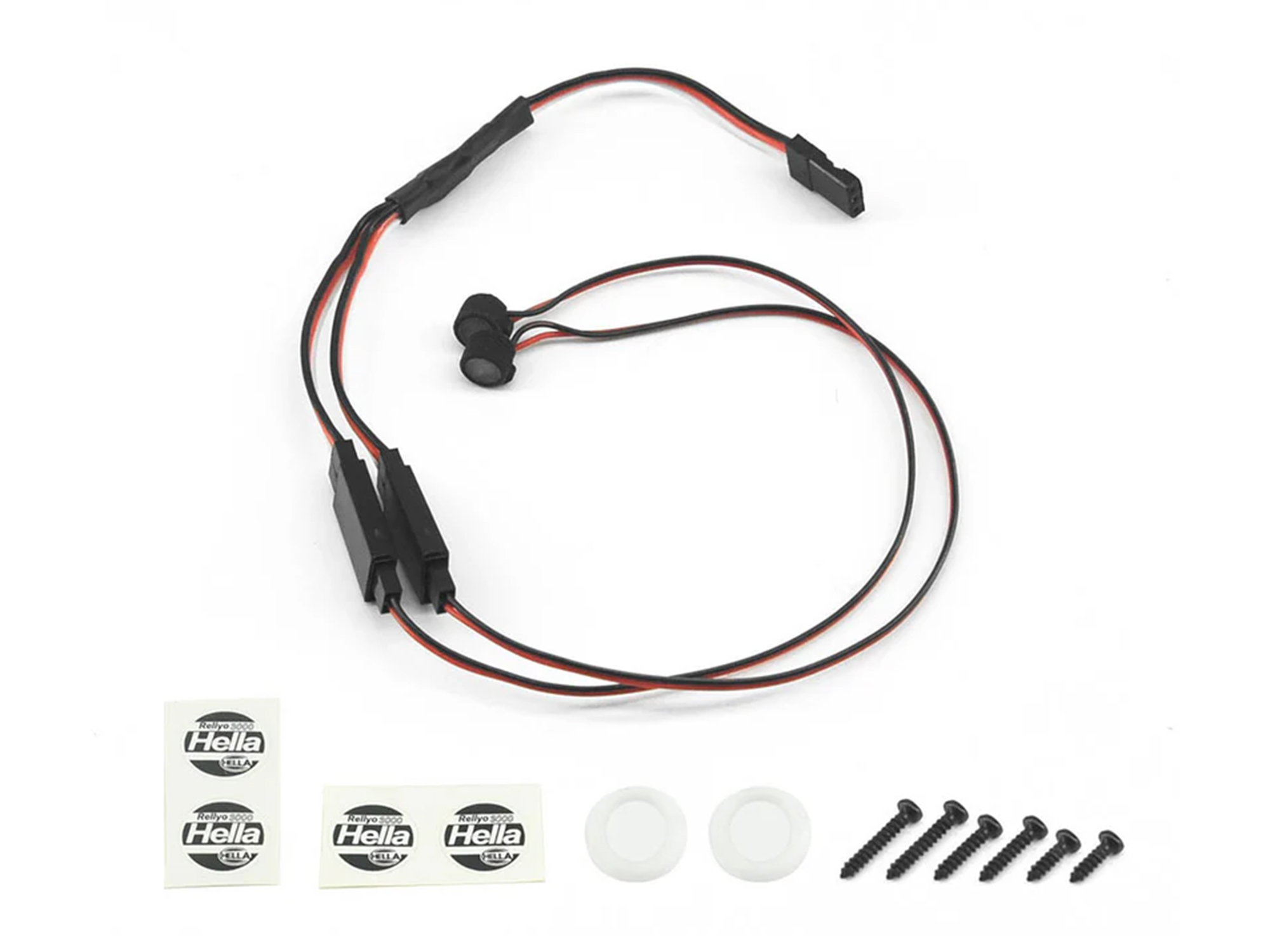 LED Set Round front lamps w / Covers TRX-4M Defender-3