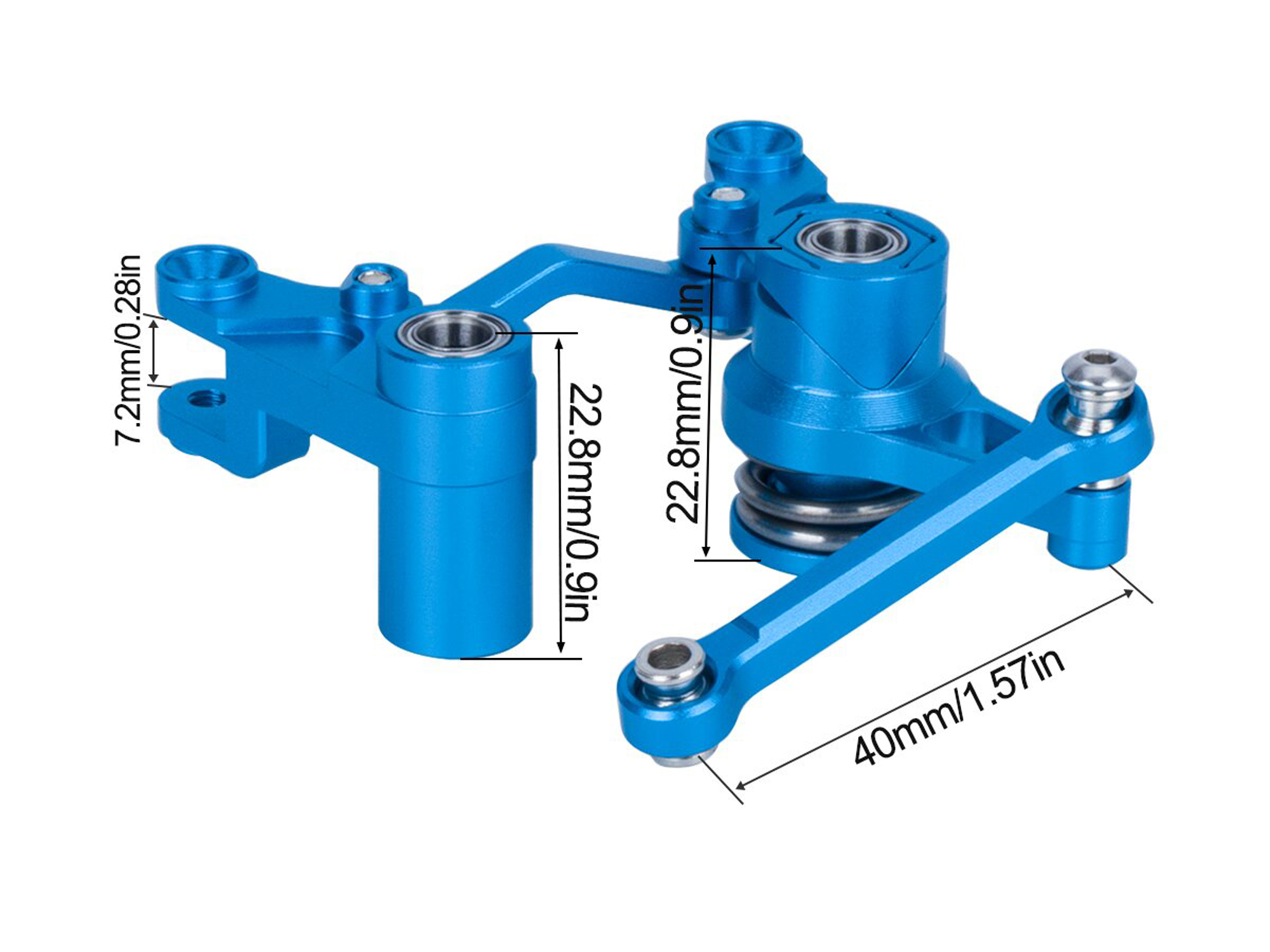 Servo Saver Assy, Blue Alum, 4x4 Slash BL-2S-2