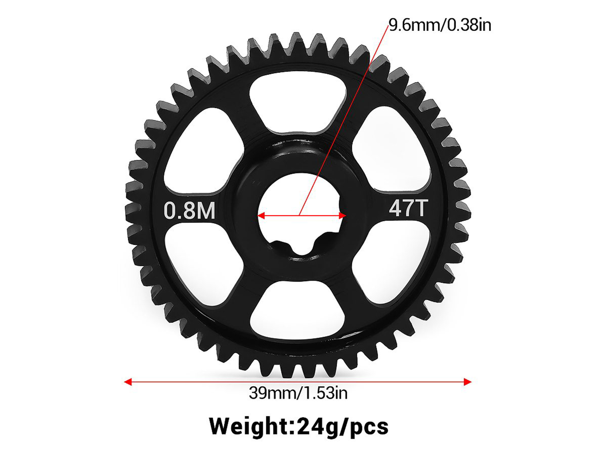 Steel Spur Gear 47T (0.8M), Mini Max-4