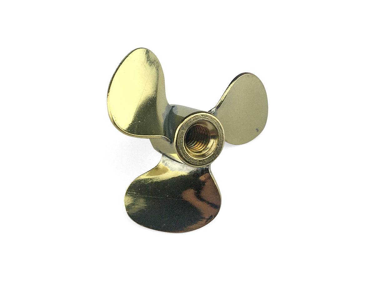 Brass Propeller (Classic), 3 Blade, 20mm, M4, RH-2