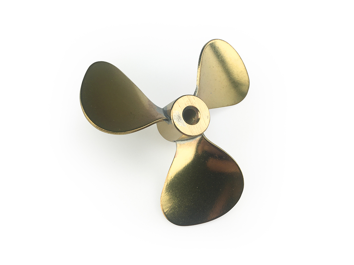 Brass Propeller (Classic), 3 Blade, 40mm, M4, RH-2