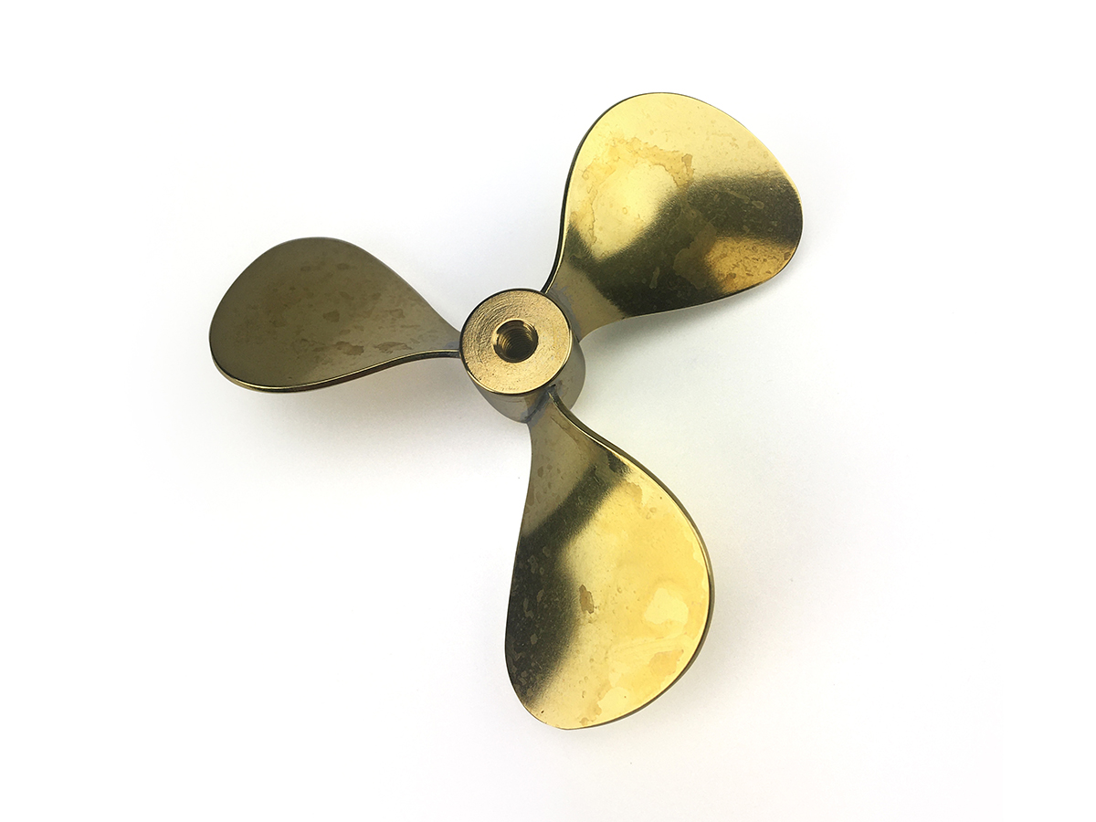 Brass Propeller (Classic), 3 Blade, 65mm, M4, RH-2