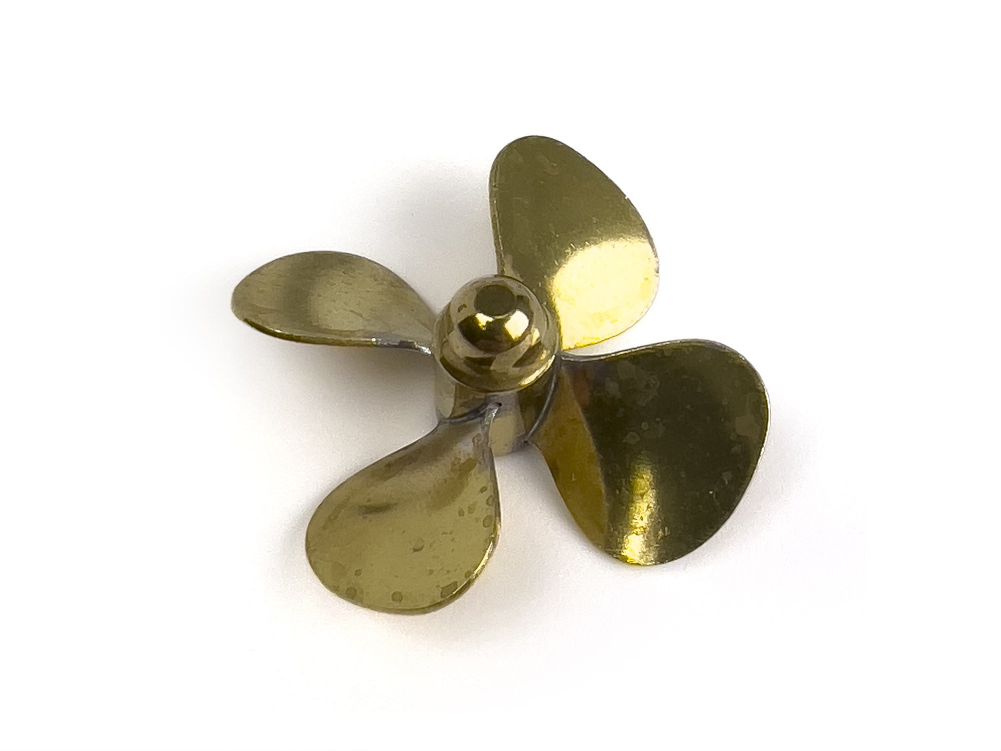 Brass Propeller (Classic), 4 Blade, 45mm, M4, RH