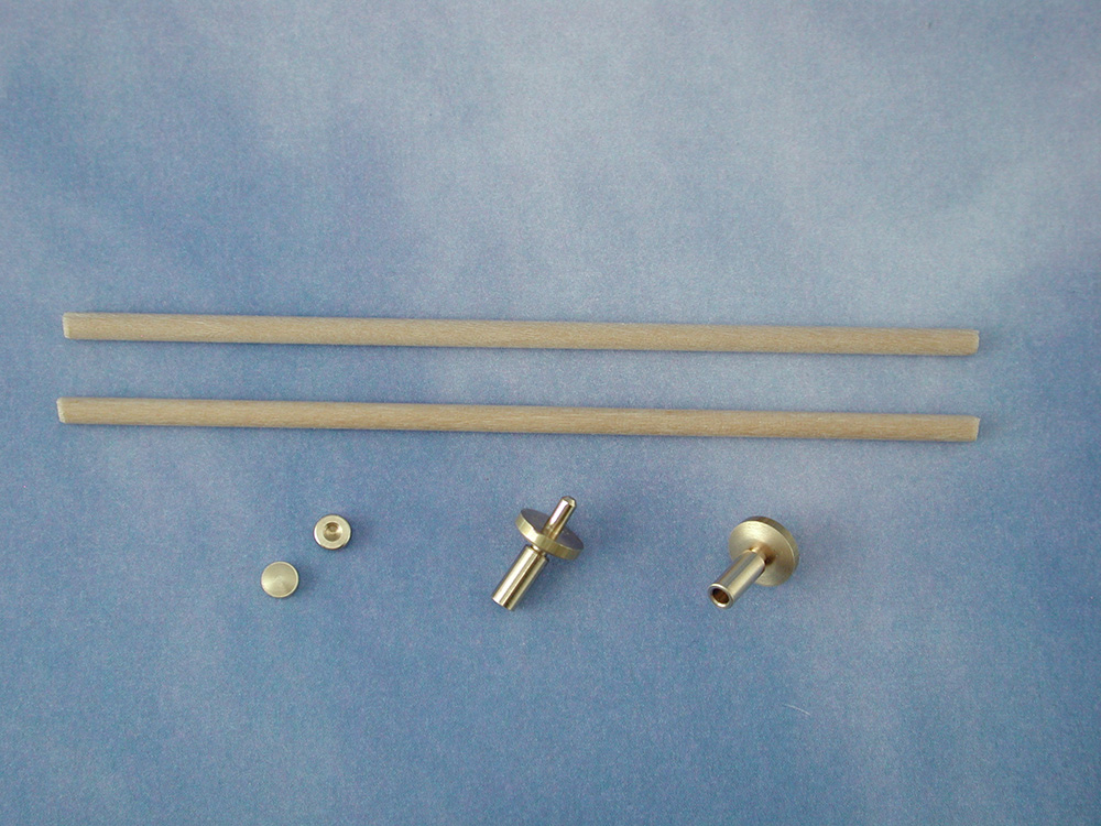 Angled Flagstaff Complete (Brass & Wood)(Pk2)-2