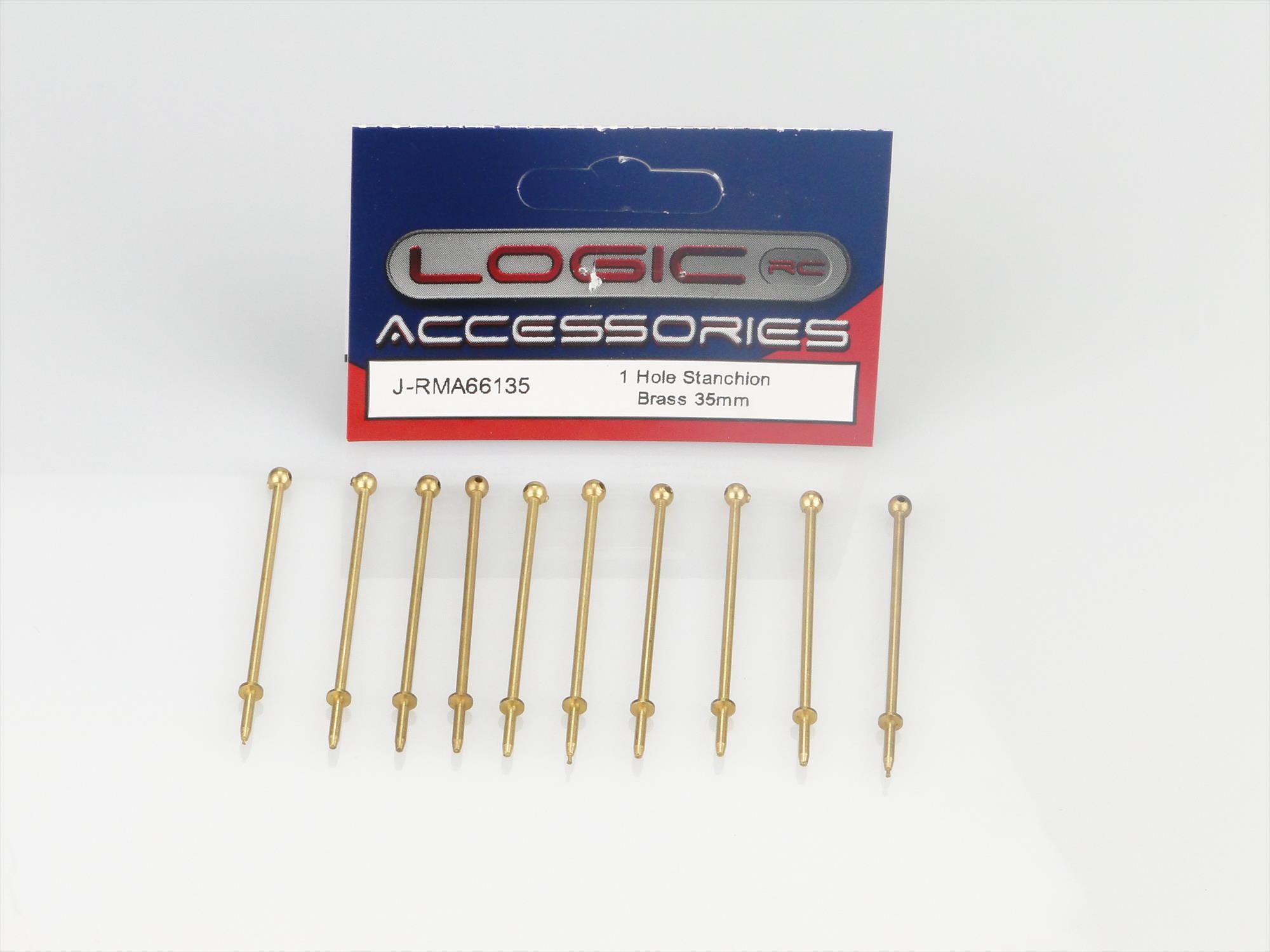 1 Hole Stanchion, Brass 35mm (Pk10)-4