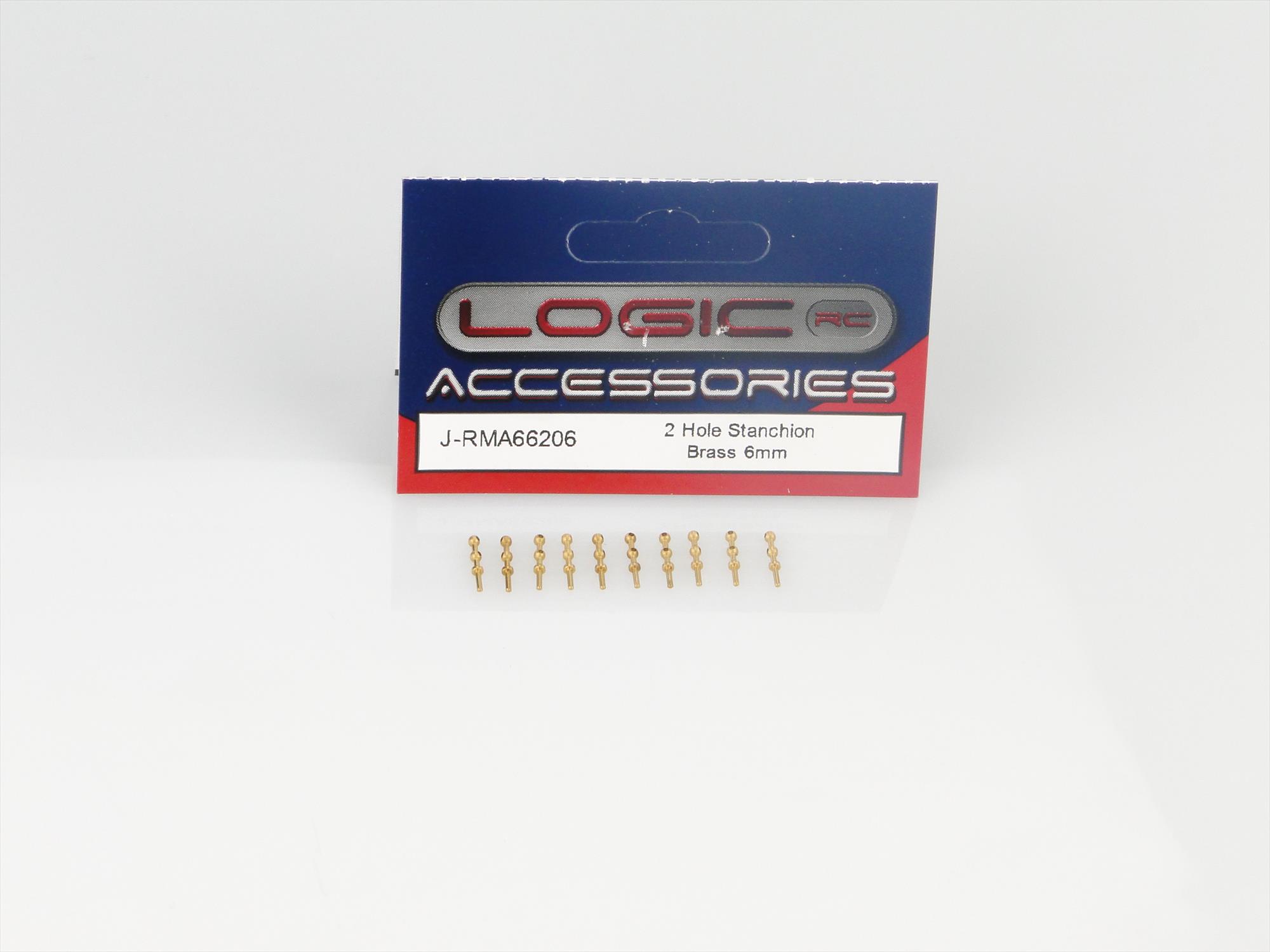 2 Hole Stanchion, Brass 6mm (Pk10)-4