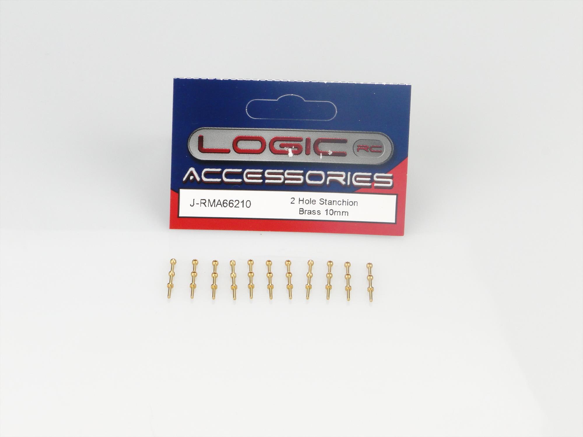 2 Hole Stanchion, Brass 10mm (Pk10)-4