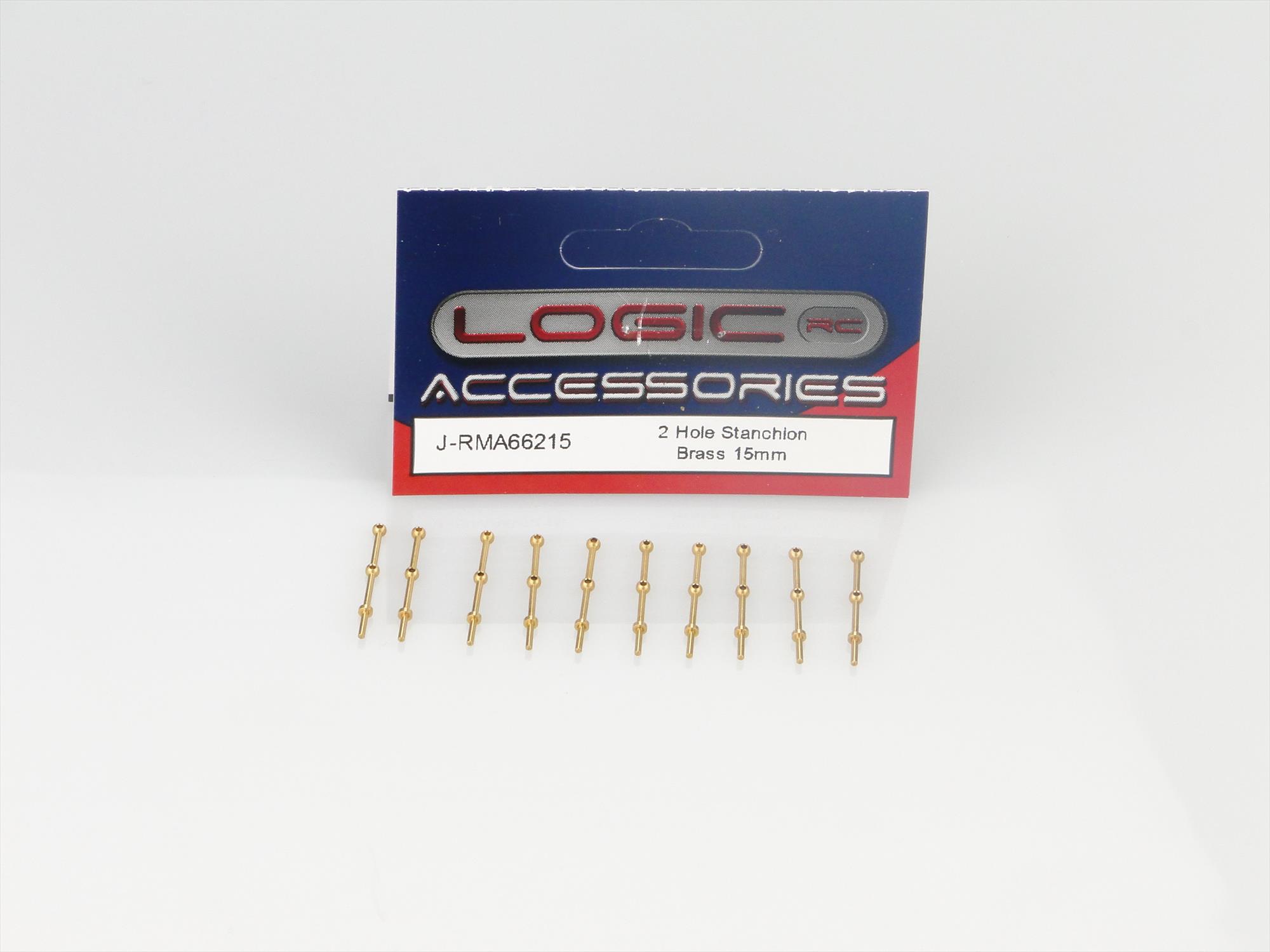 2 Hole Stanchion, Brass 15mm (Pk10)-4