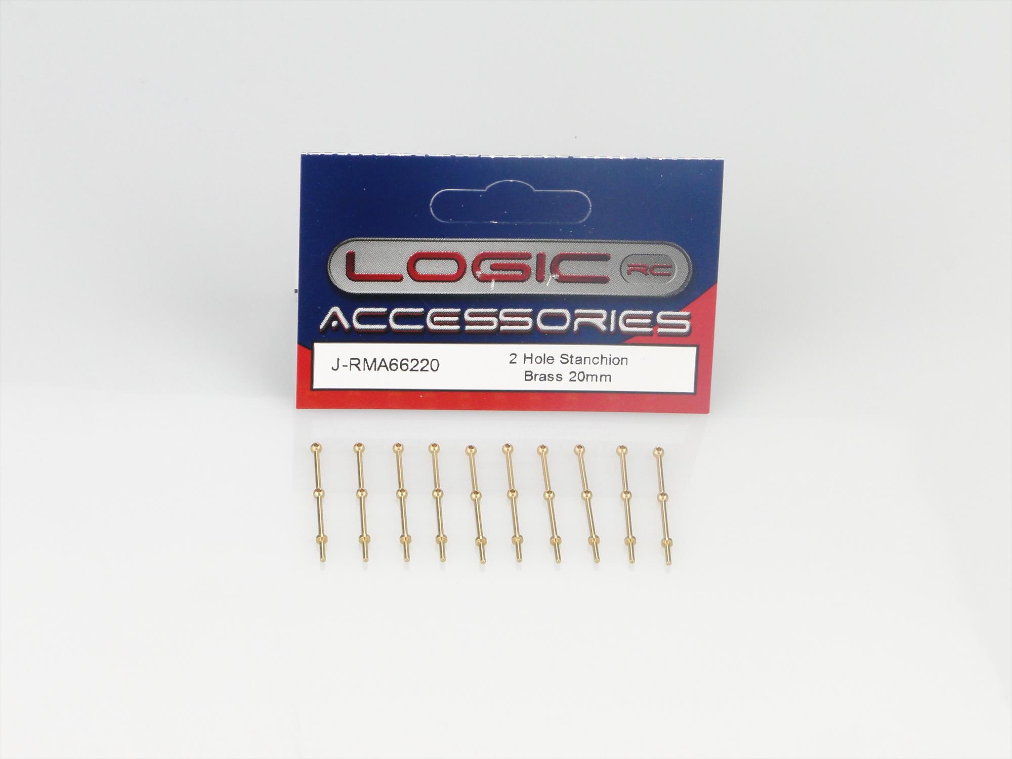 2 Hole Stanchion, Brass 20mm (Pk10)-4