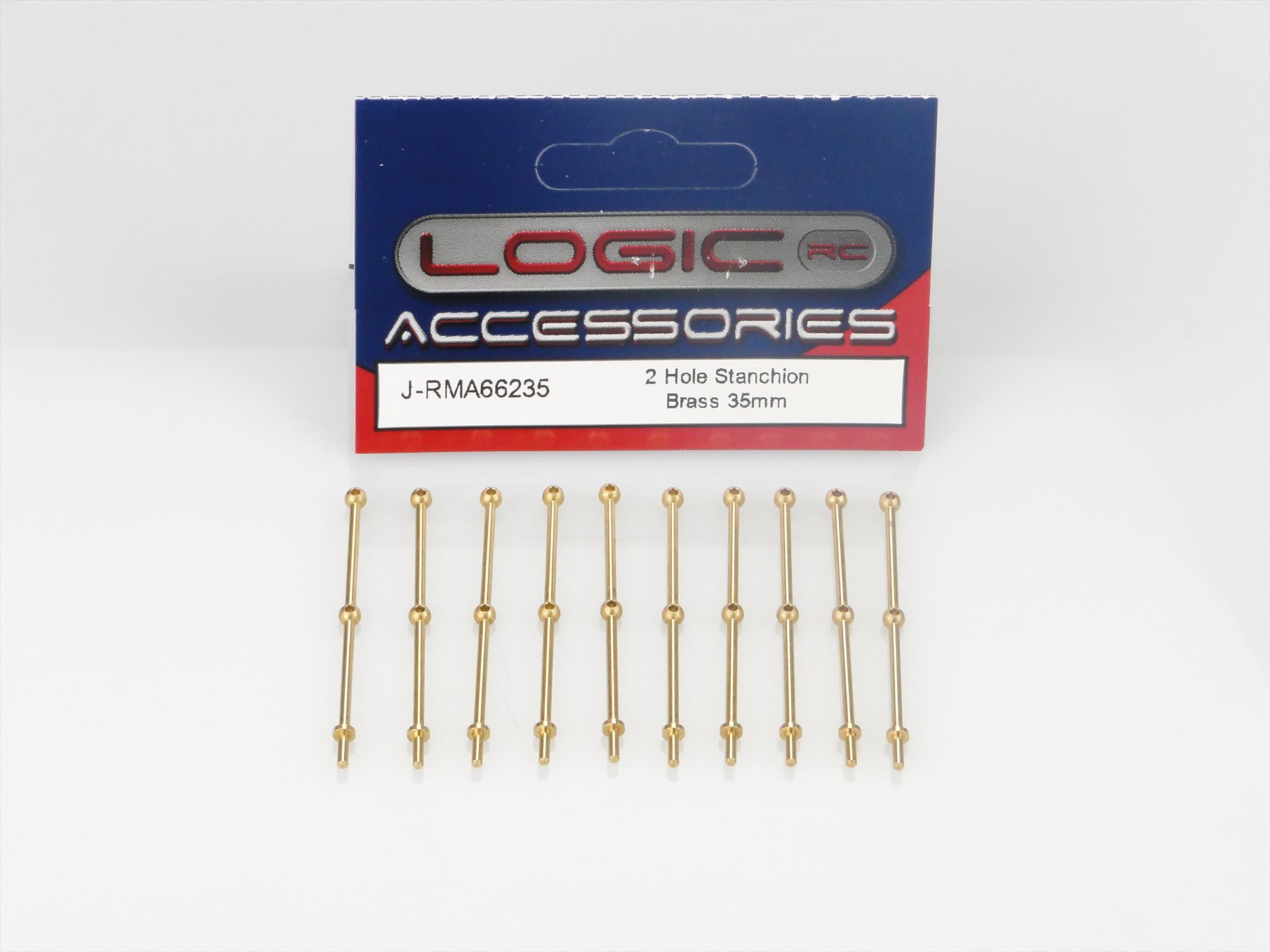 2 Hole Stanchion, Brass 35mm (Pk10)-4