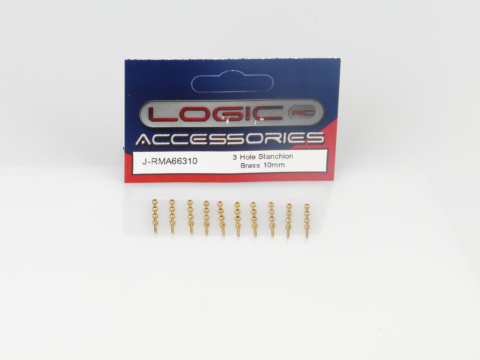 3 Hole Stanchion, Brass 10mm (Pk10)-4