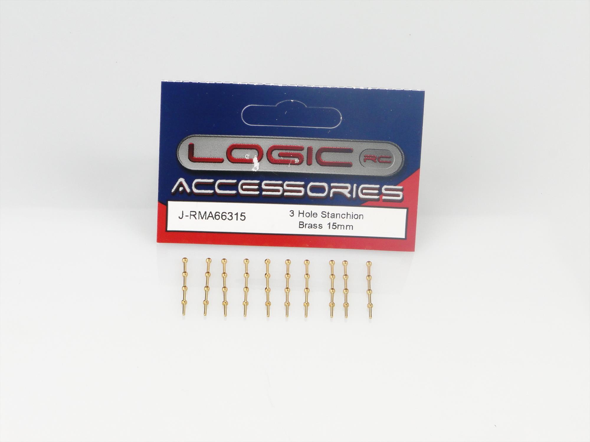 3 Hole Stanchion, Brass 15mm (Pk10)-4