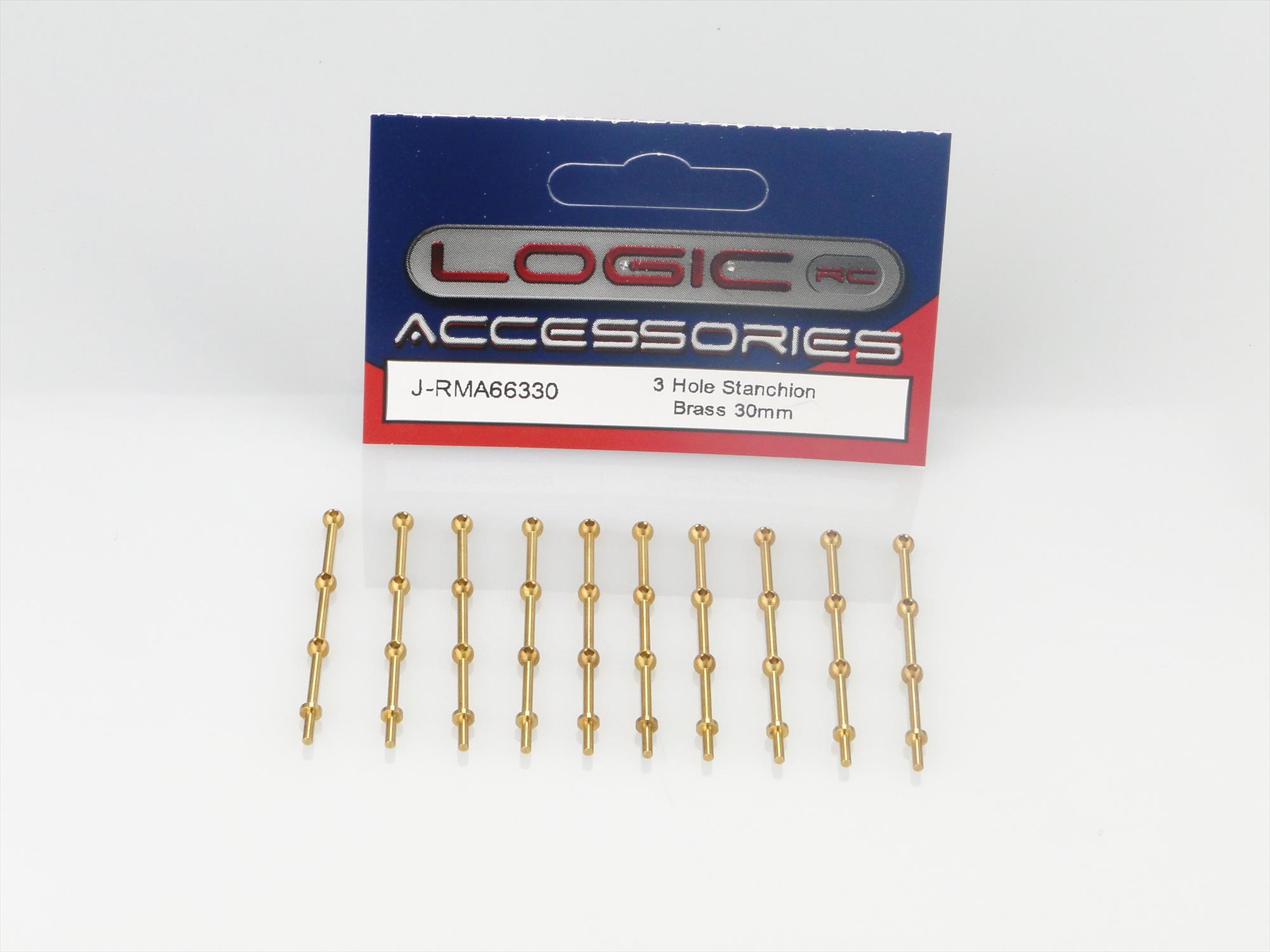 3 Hole Stanchion, Brass 30mm (Pk10)-4