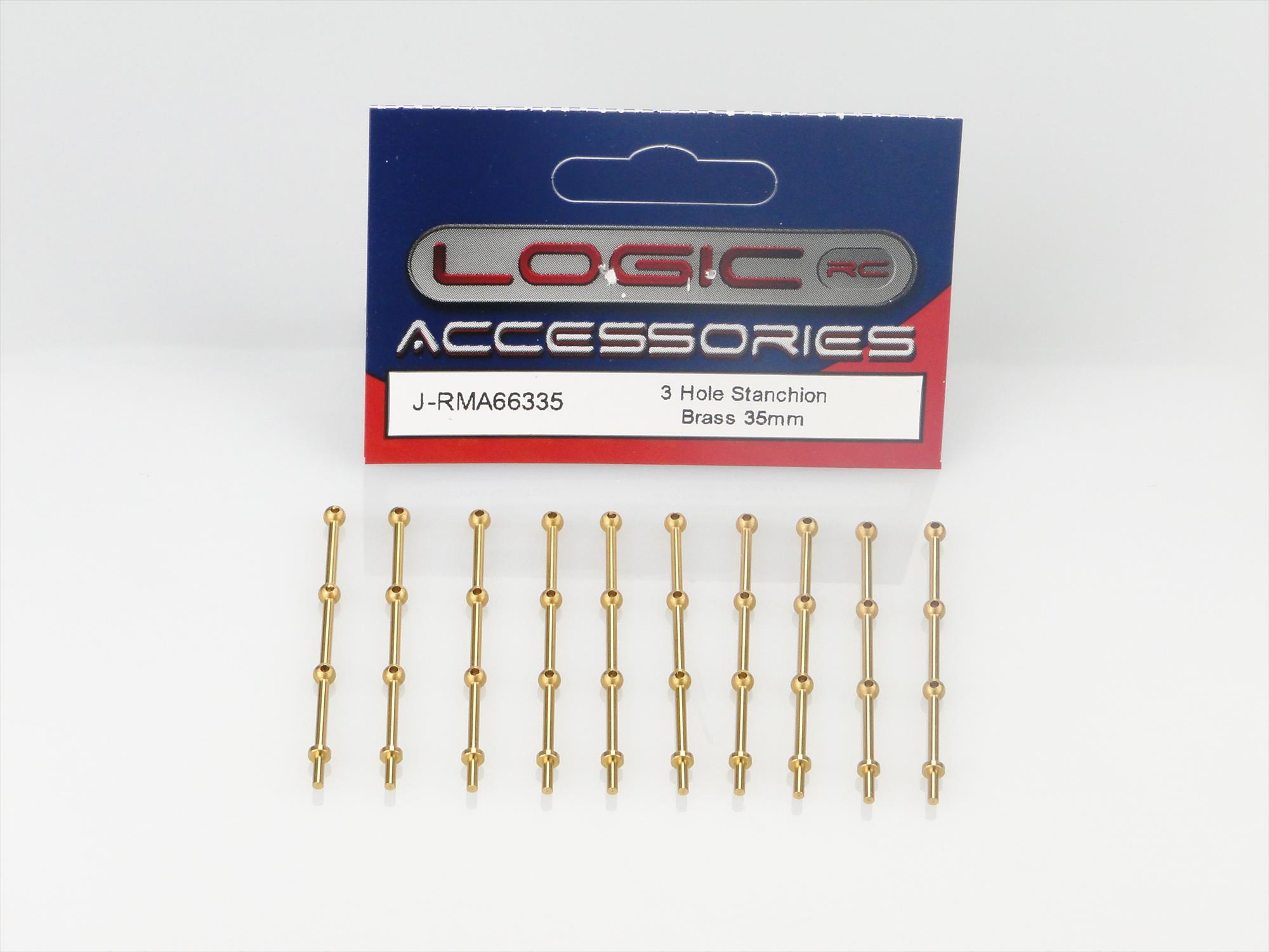 3 Hole Stanchion, Brass 35mm (Pk10)-4