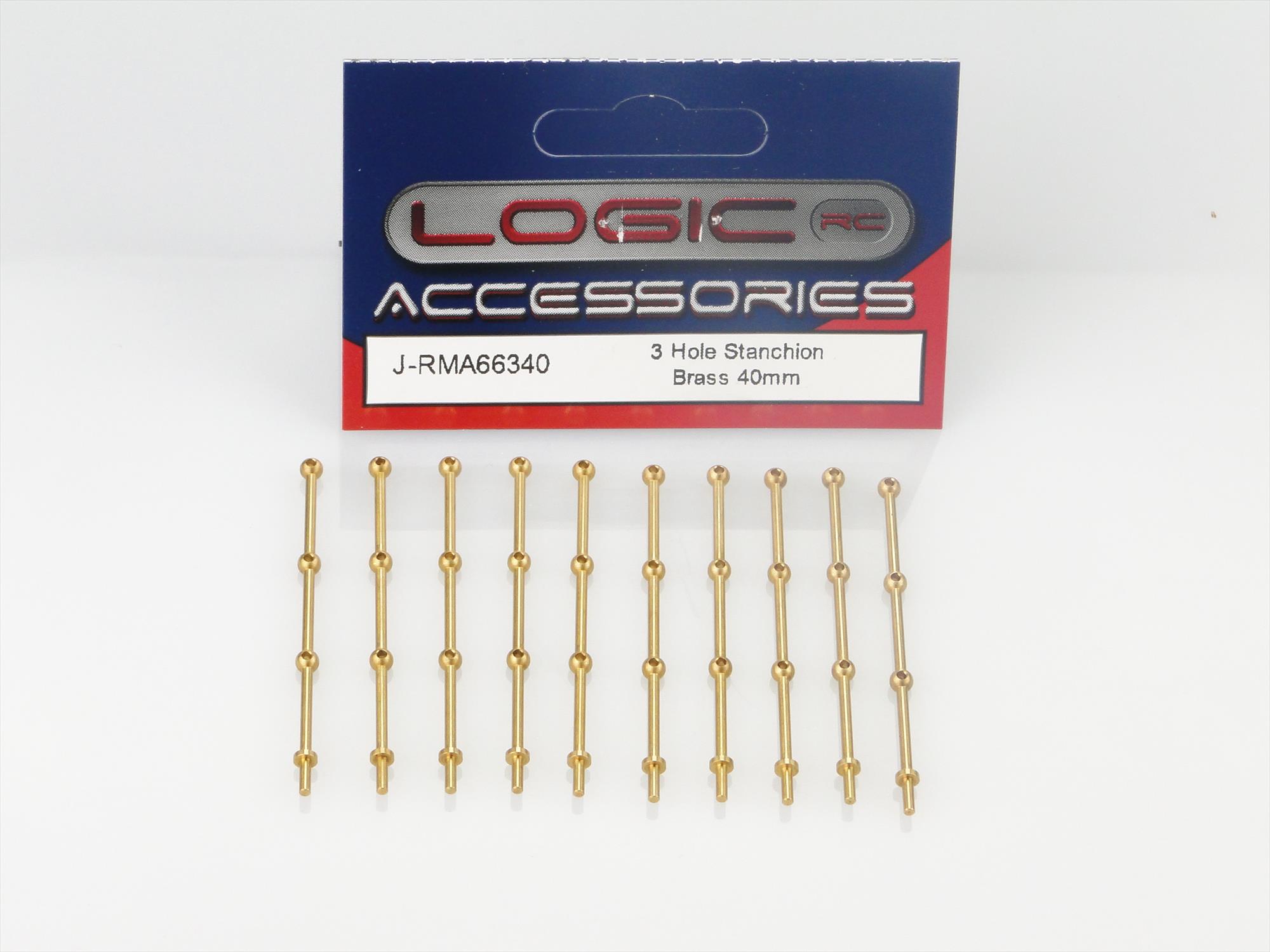 3 Hole Stanchion, Brass 40mm (Pk10)-4