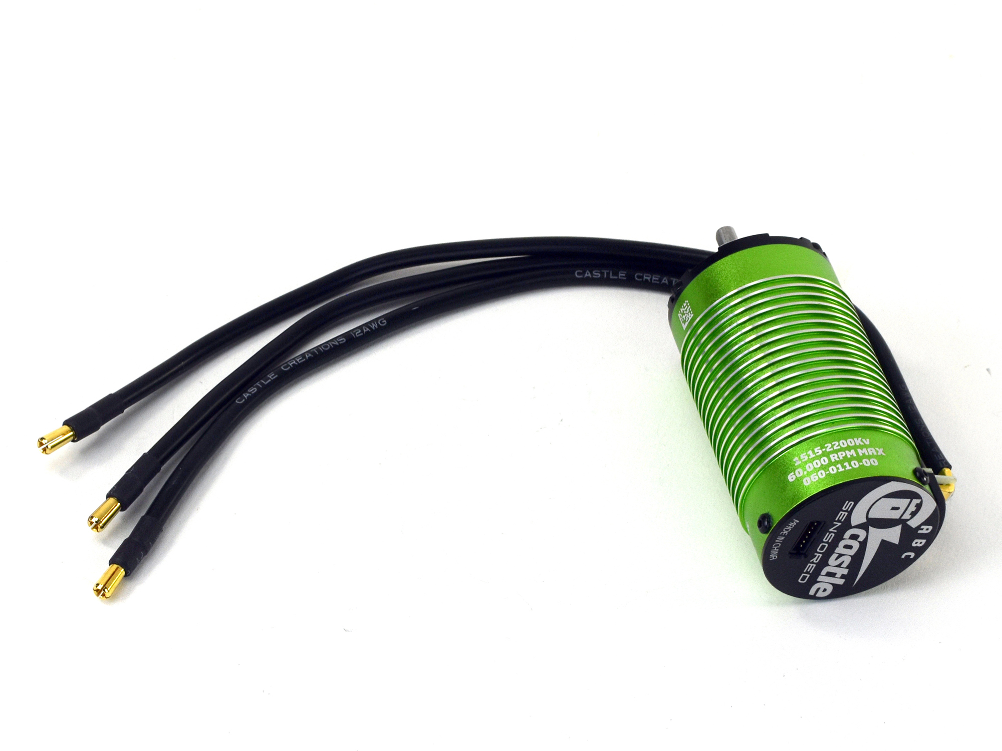 MOTOR, 4-POLE SENSORED BRUSHLESS 1515-2200KV V2 12-AWG, 4MM-3