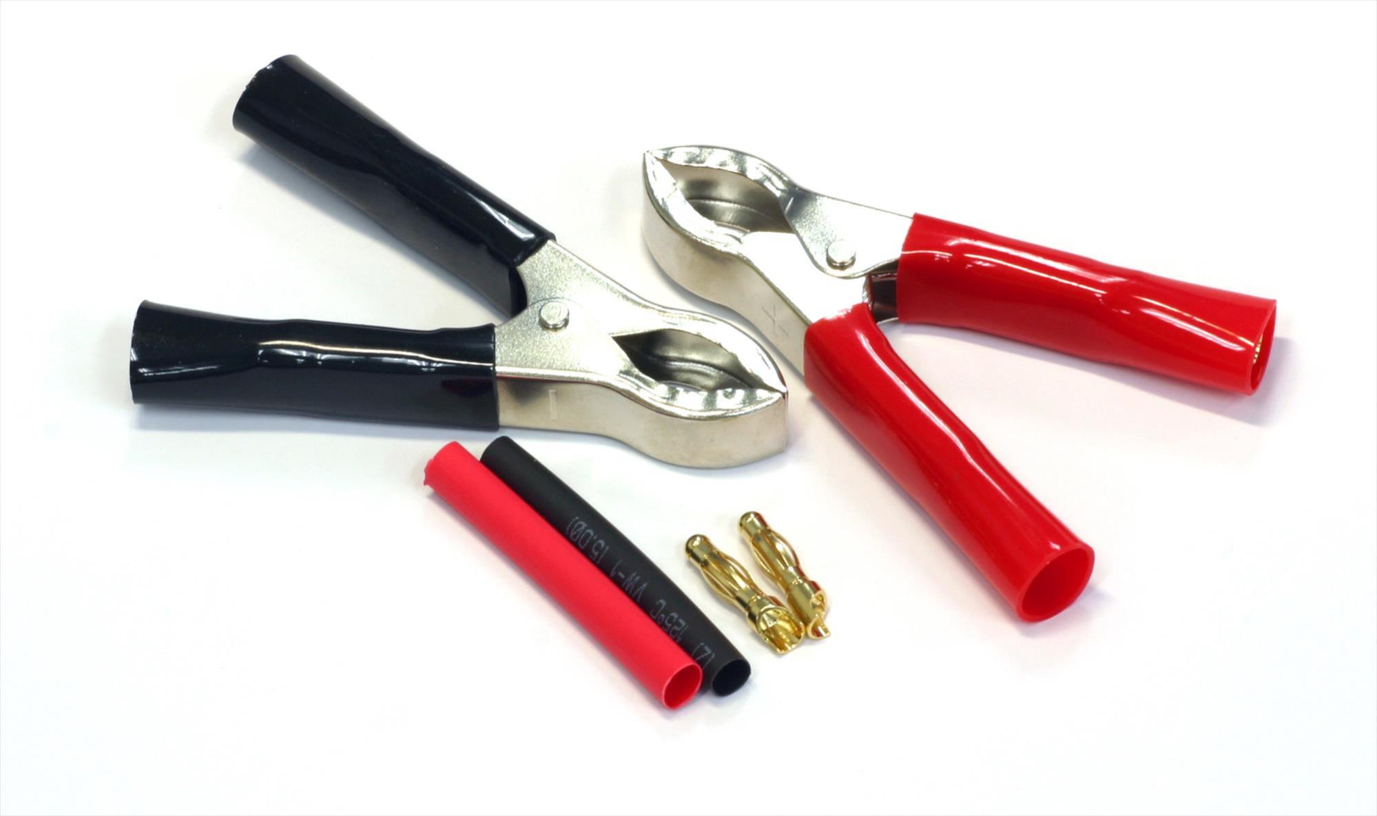 Croc Clips w/4mm Gold conn. Pr-4