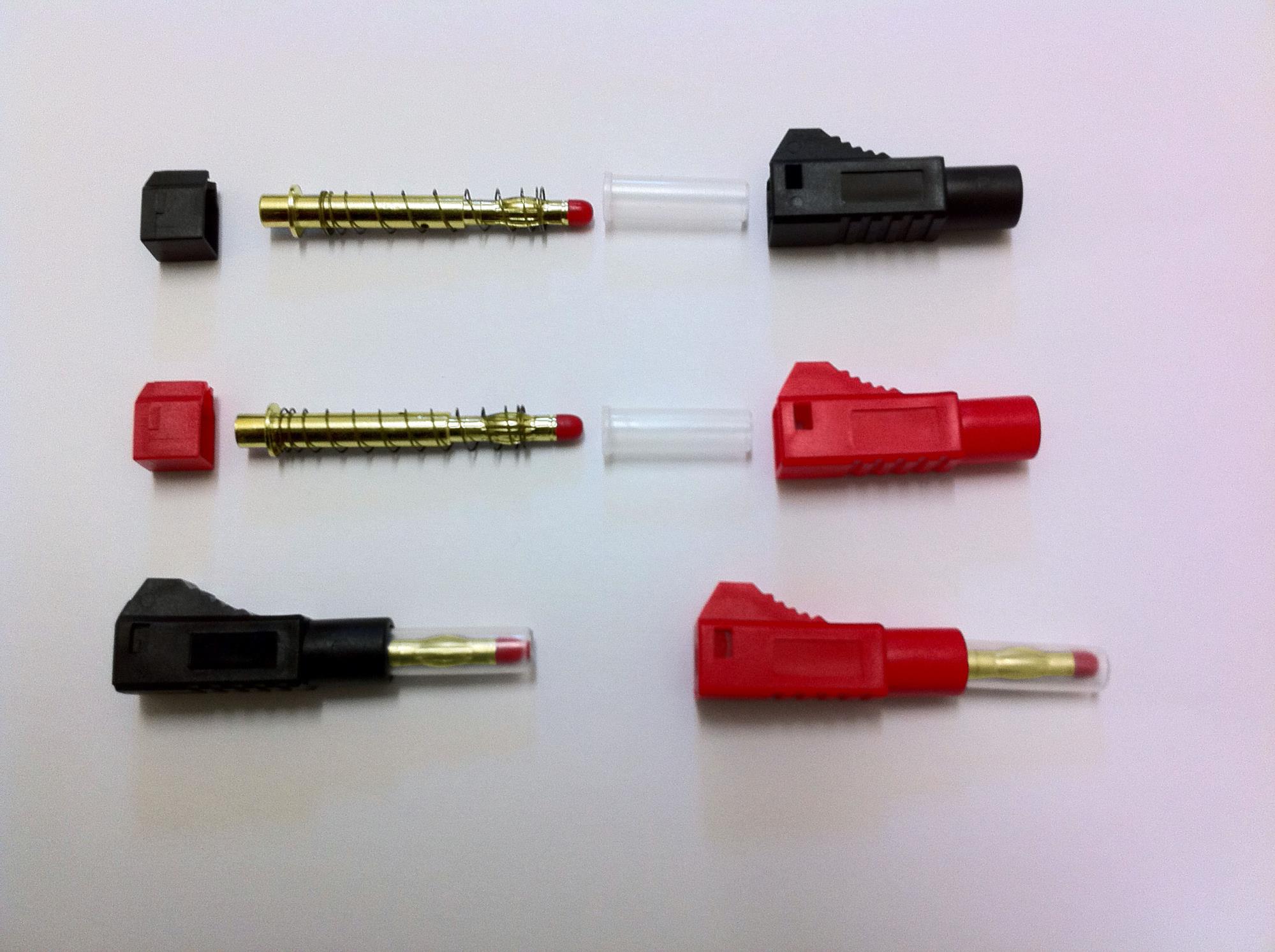 4.0mm Shielded Gold Plug (Red&Black) 2prs-2