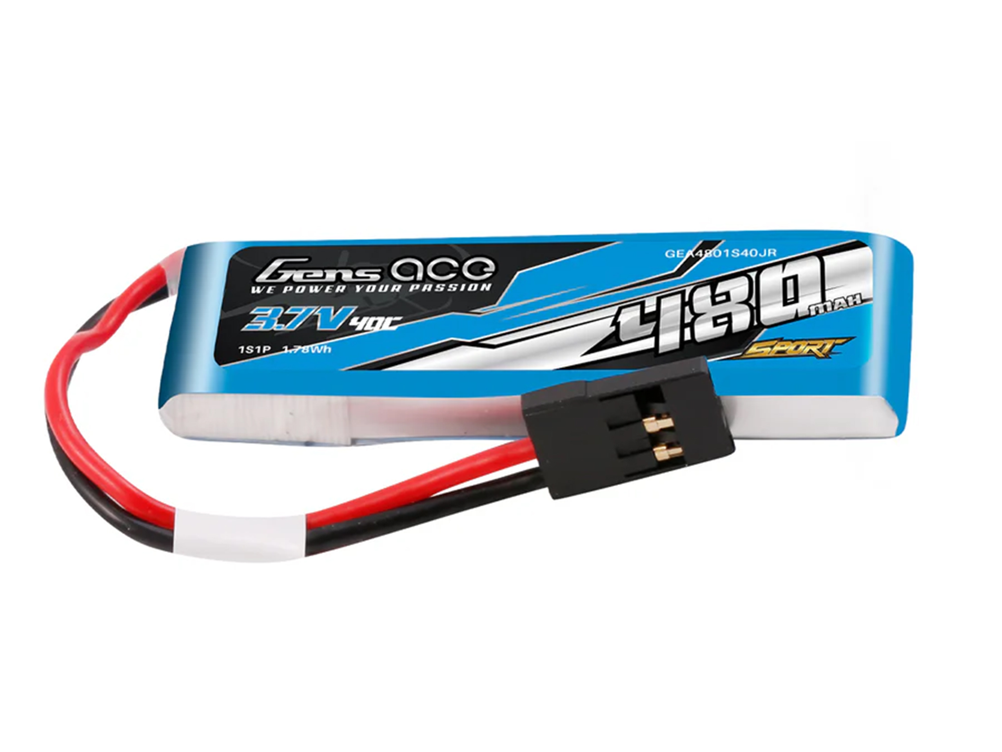 Li-Po Sport 1S 3.7V 480mAh 40C with JR-3