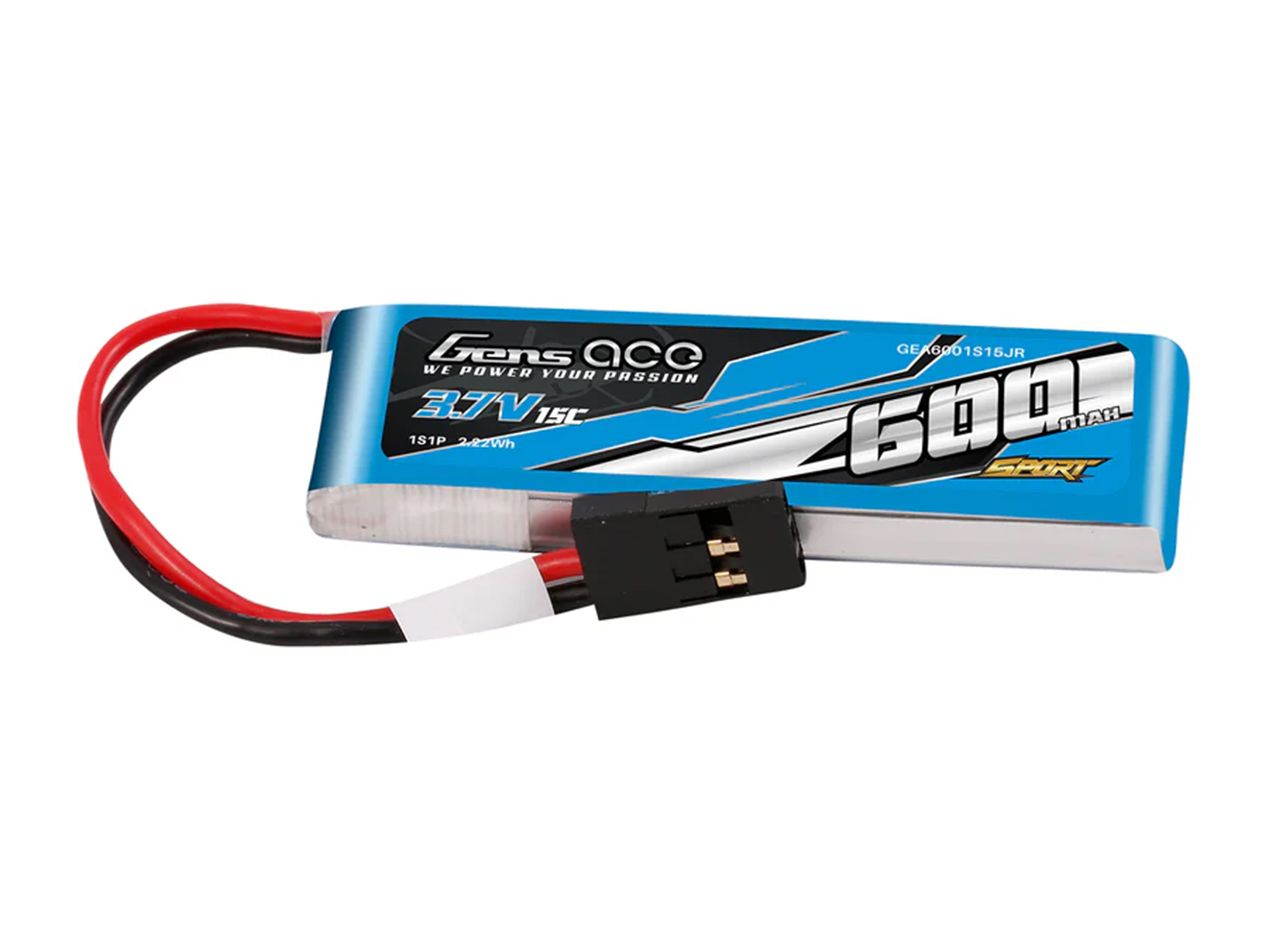 Li-Po Sport 1S 3.7V 600mAh 15C with JR-3