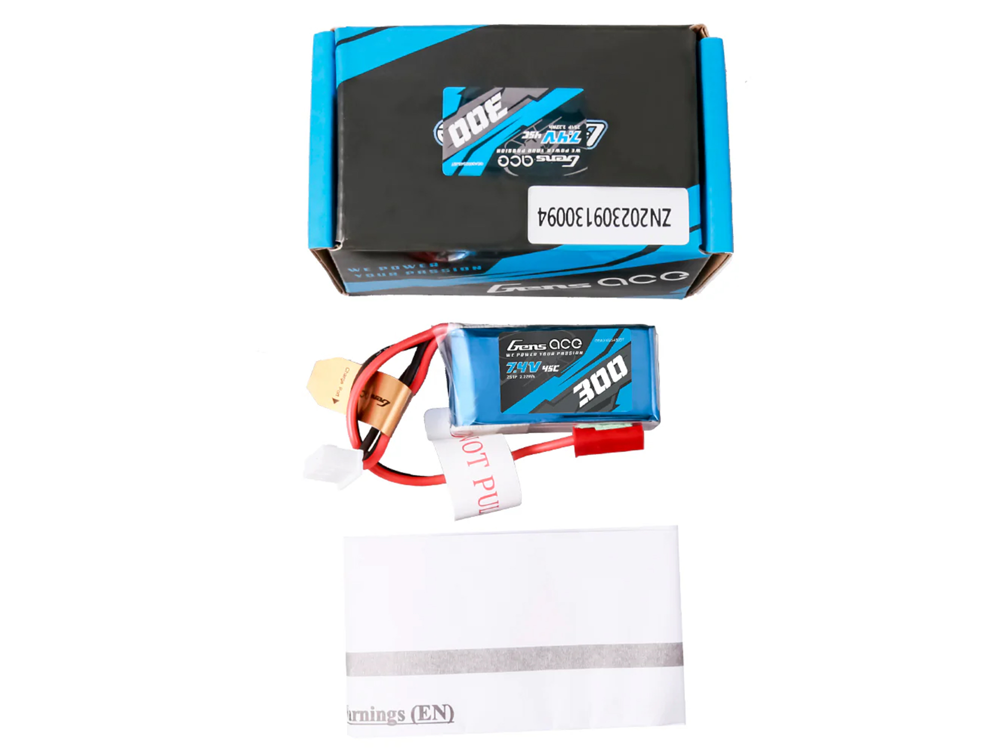 Li-Po 2S 7.4V 300mAh 45C with BEC-5