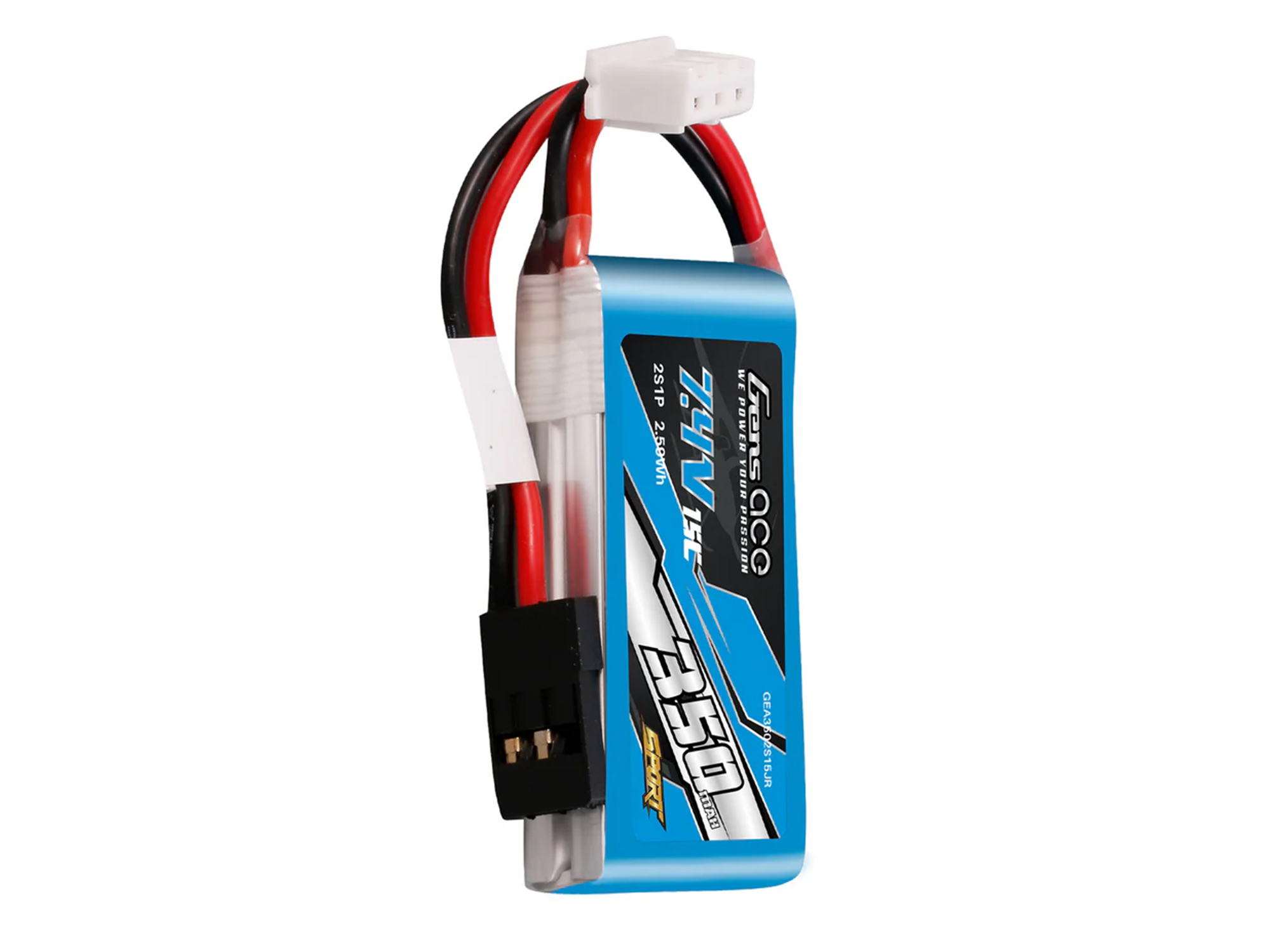 Li-Po Sport 2S 7.4V 350mAh 15C with JR-4