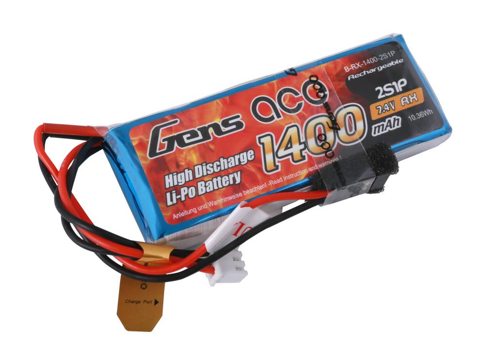 Li-Po 2S 7.4V 1400mAh Rx with JR-3