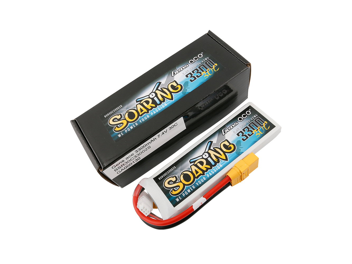 Li-Po 2S 7.4V 3300mAh 30C Soaring with XT90-3
