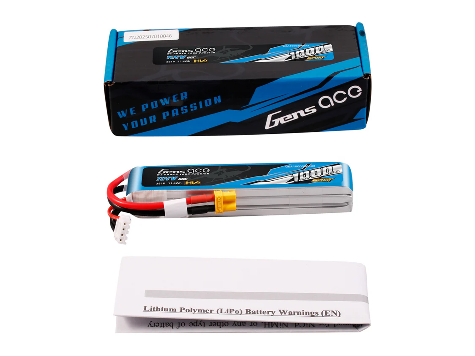Li-Po Sport 3S 11.1V 1000mAh 60C with XT30 HV-5