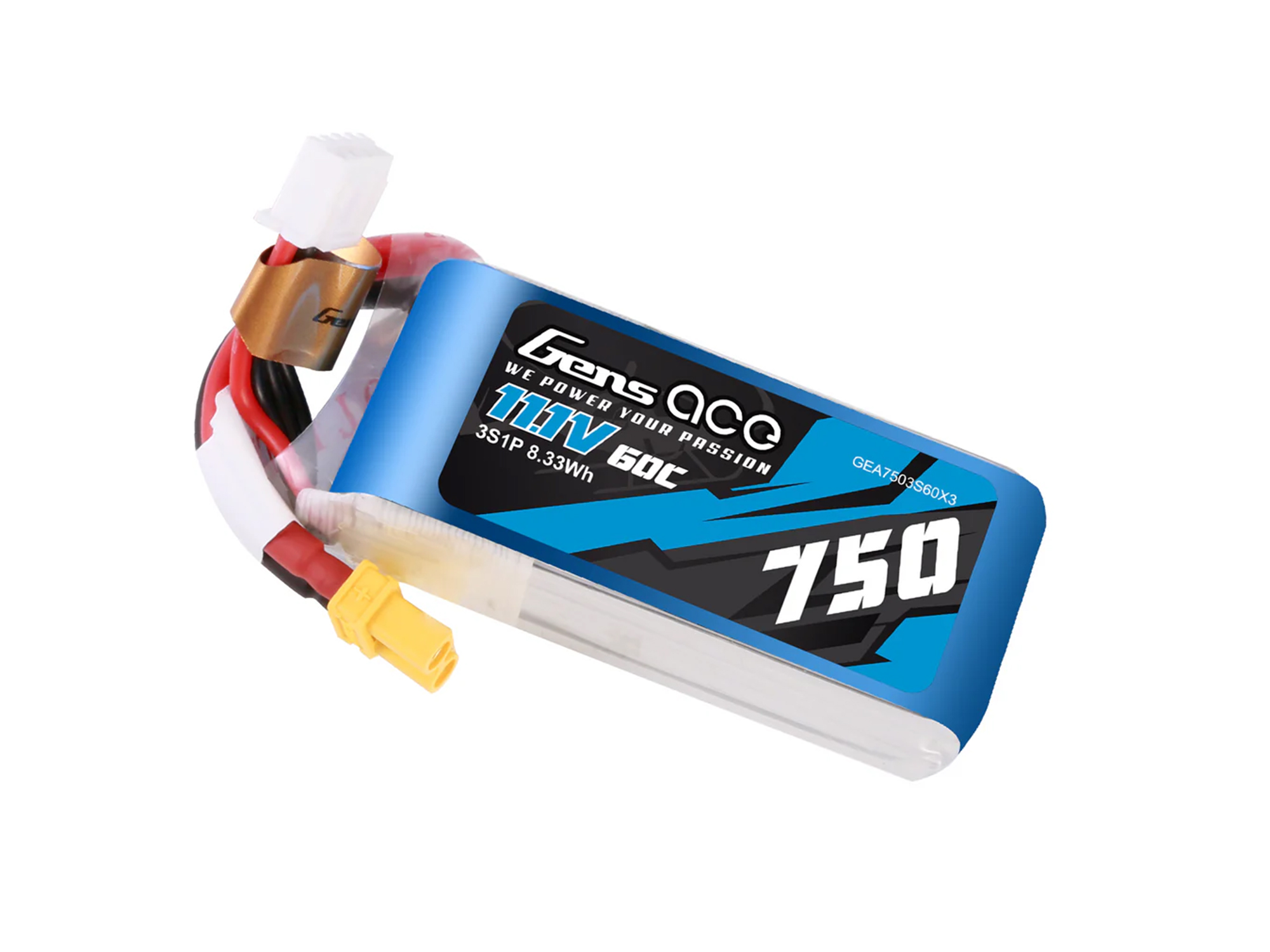 Li-Po 3S 11.1V 750mAh 60C with XT30-3