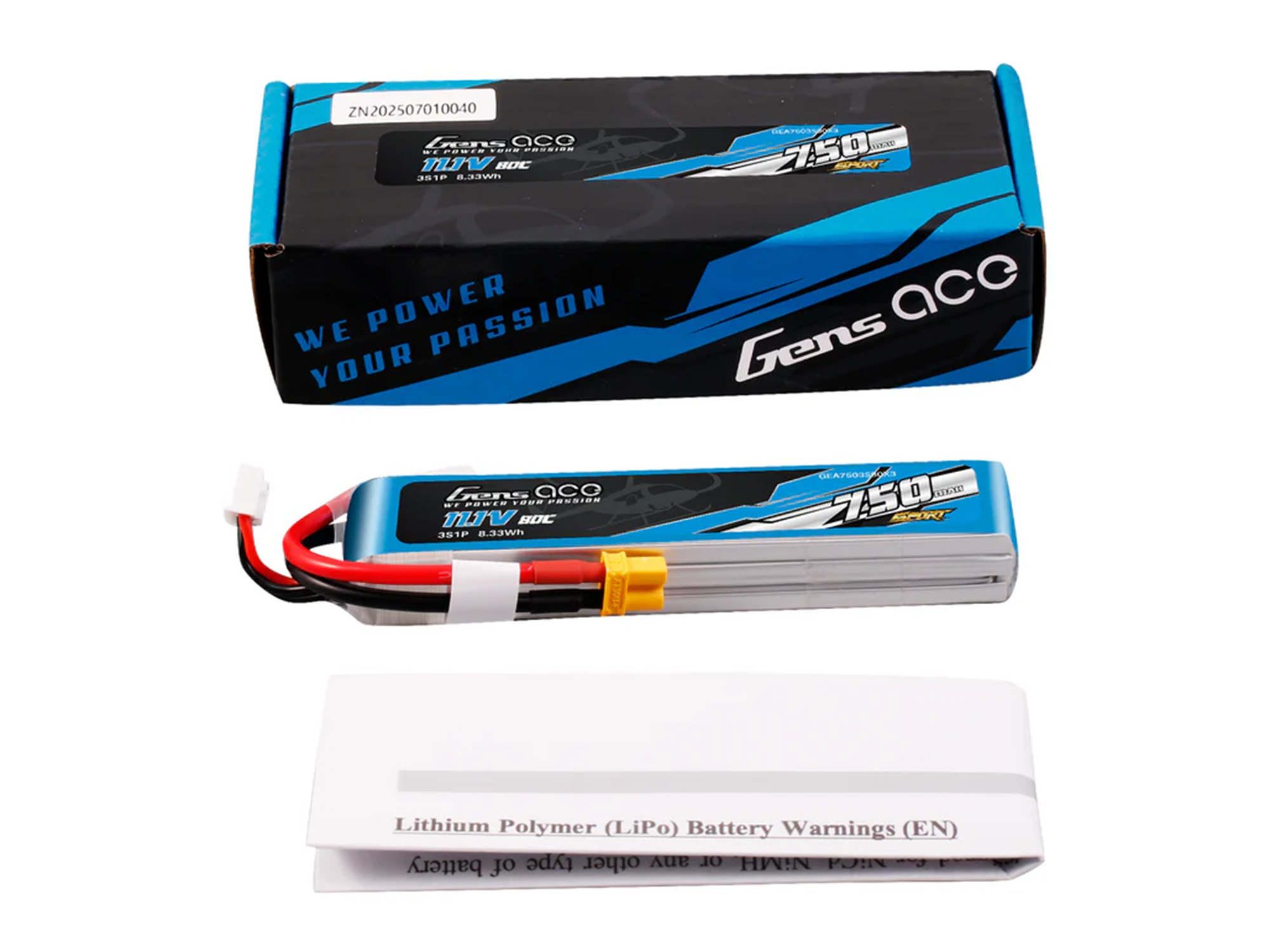 Li-Po Sport 3S 11.1V 750mAh 80C with XT30-5