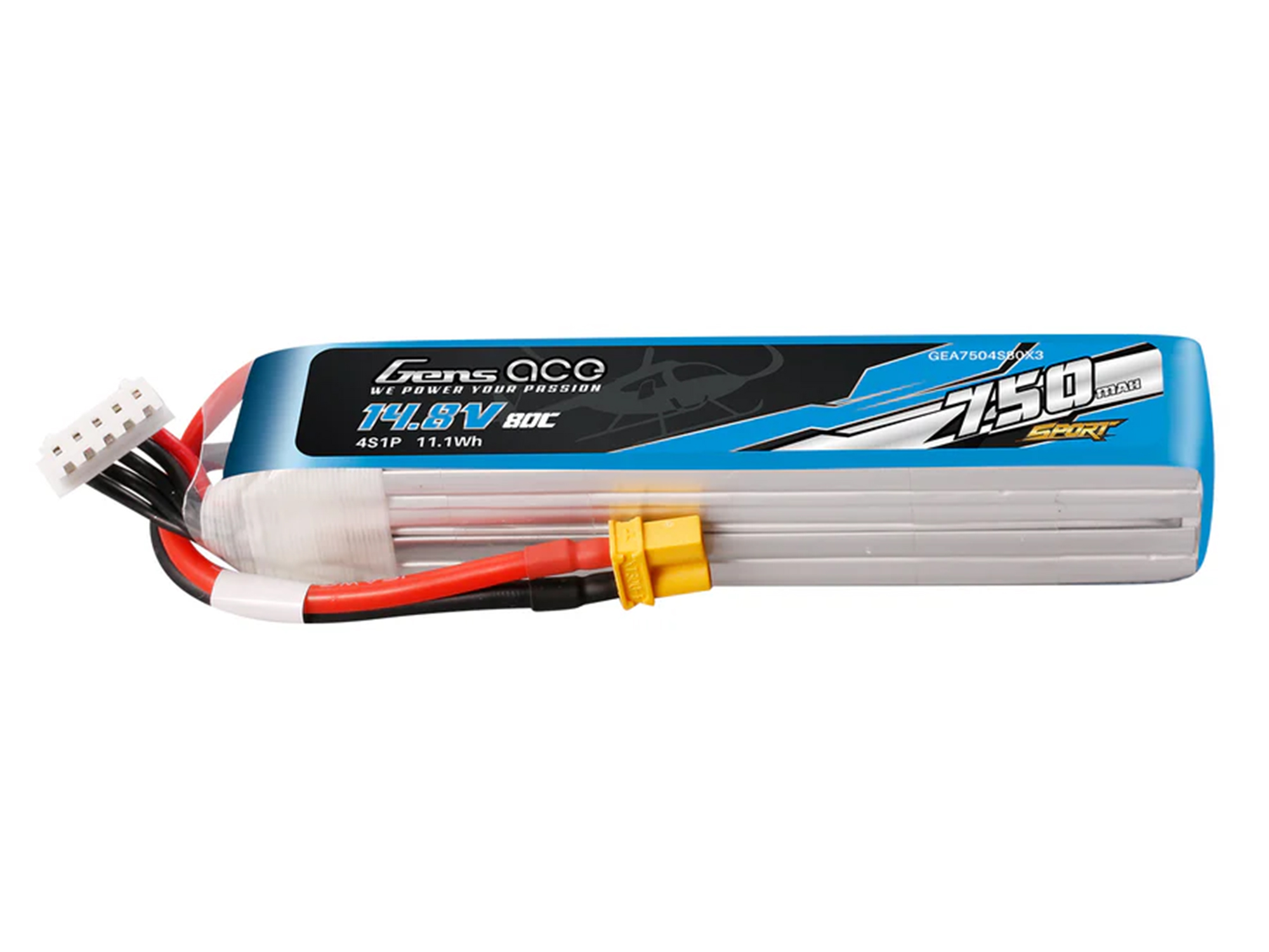 Li-Po Sport 4S 14.8V 750mAh 80C with XT30-3
