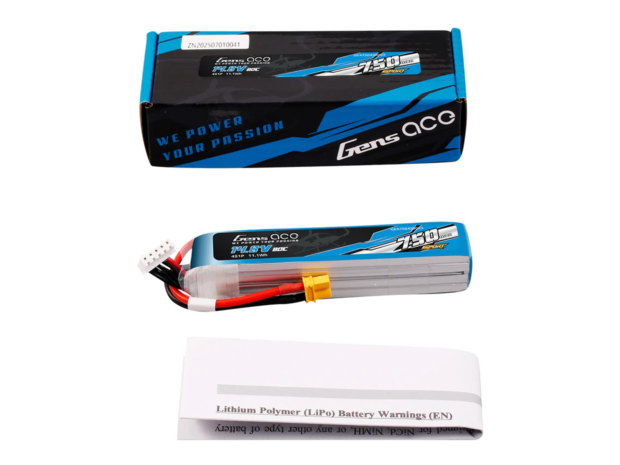Li-Po Sport 4S 14.8V 750mAh 80C with XT30-5