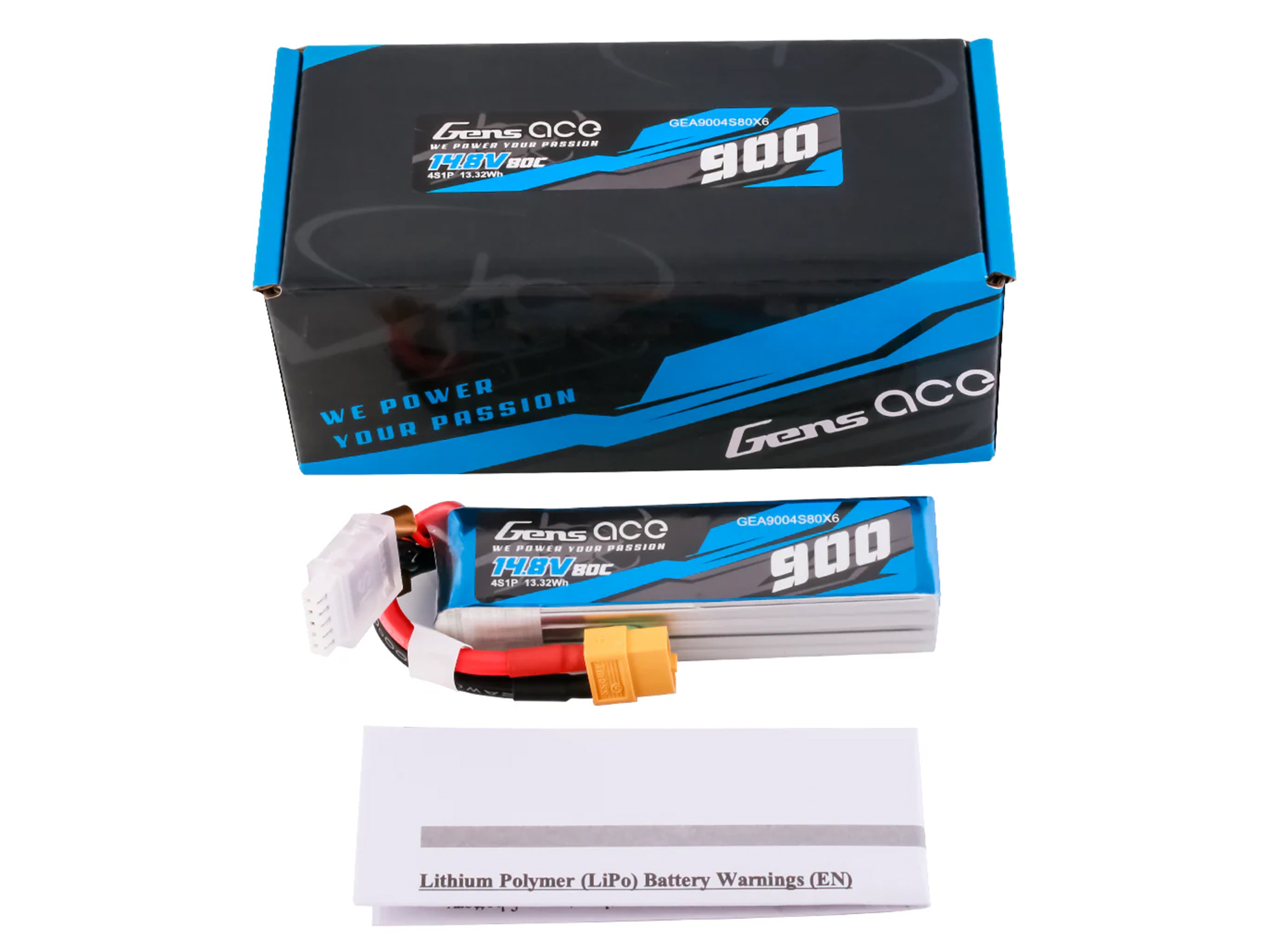 Li-Po 4S 14.8V 900mAh 80C with XT60-5